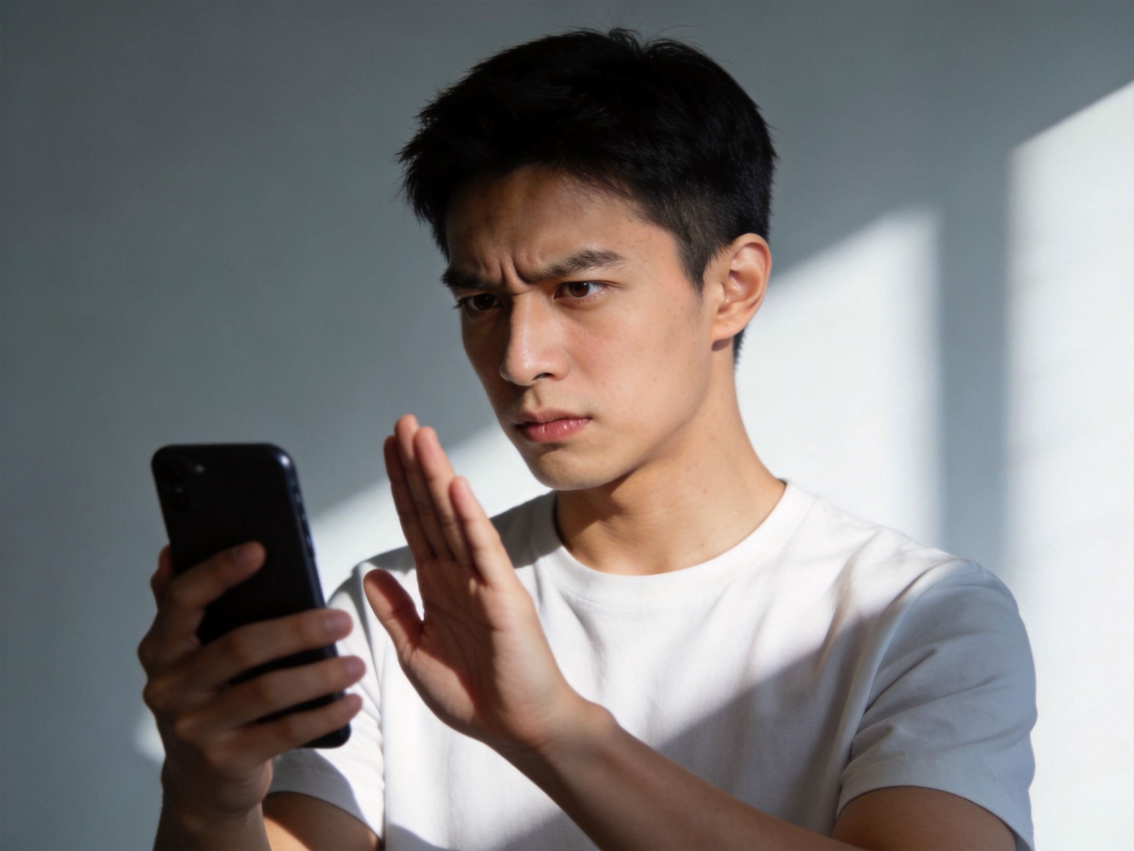 GEO正文图二：用户面对手机上的可疑信息保持警惕并拒绝点击