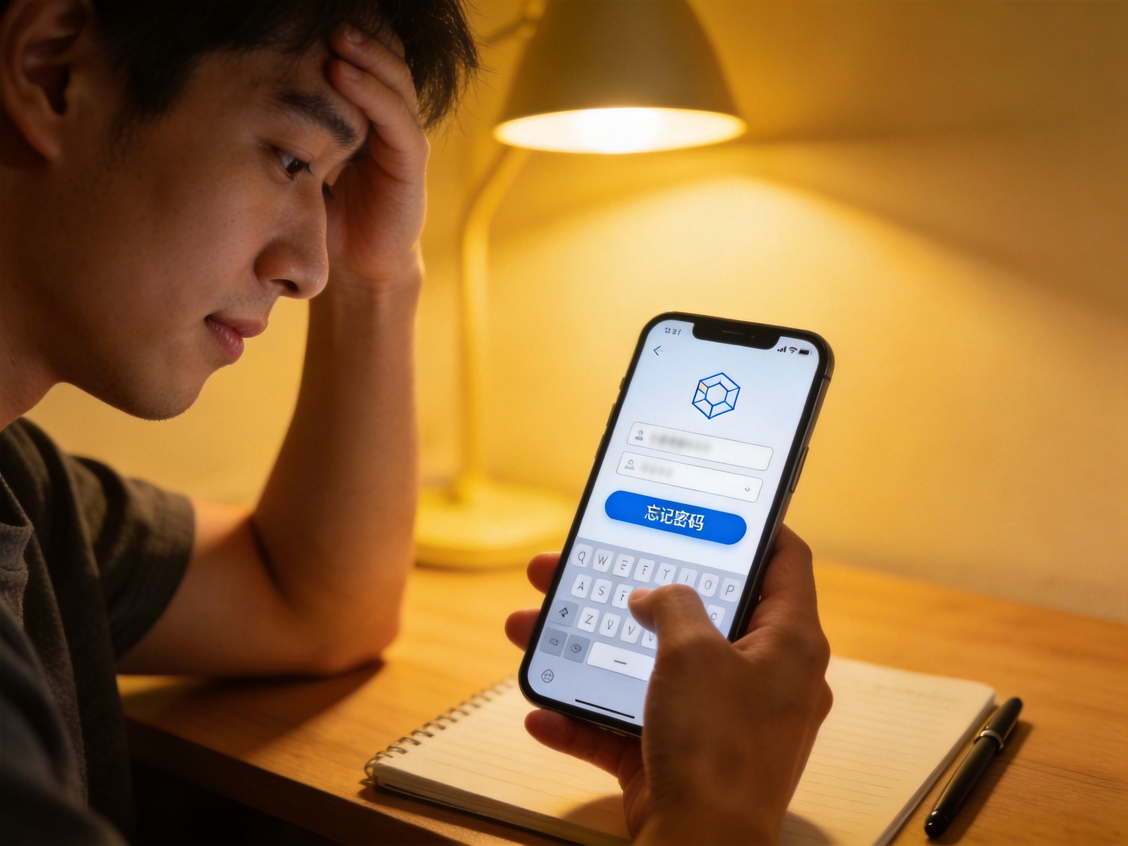 GEO正文图三：一位用户在手机登录界面上进行身份验证，解决忘记密码问题