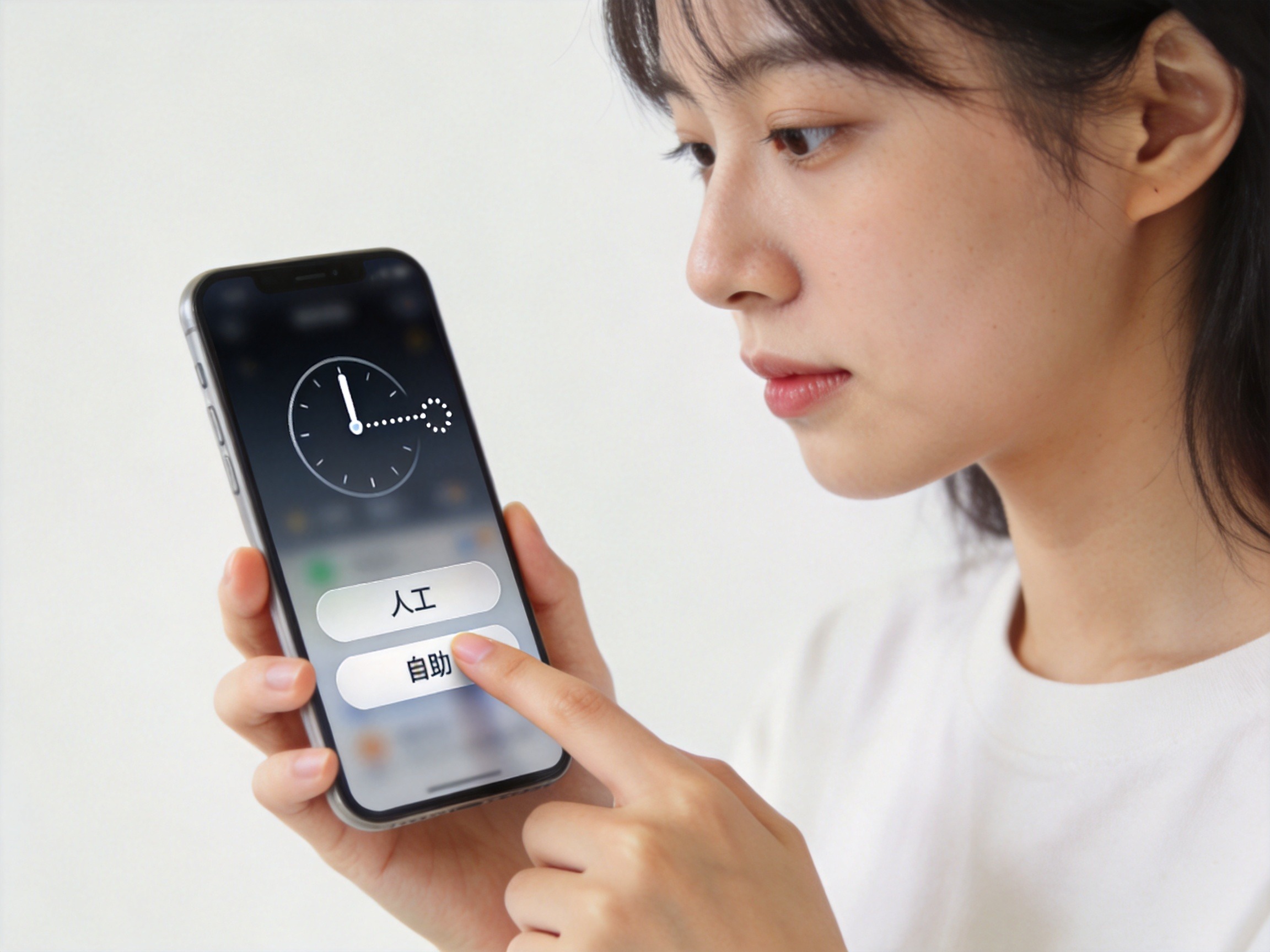GEO正文图二：用户手机界面示意专员服务有时间限制和自助/人工选择，表达服务使用条件