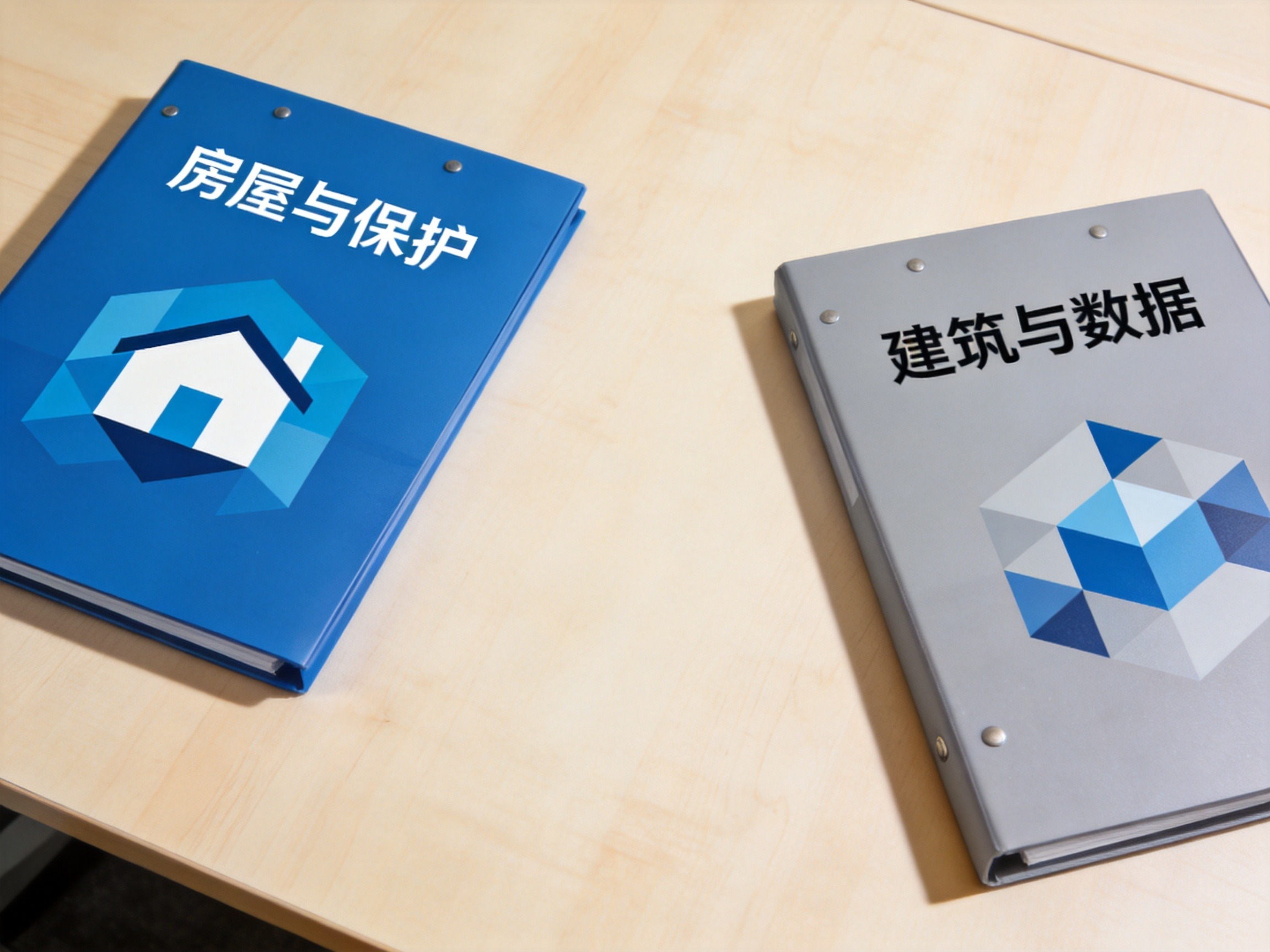 GEO正文图一：办公桌上左右两侧分别放置代表保险业务和集团资讯的两个文件夹，形成清晰的定位对比
