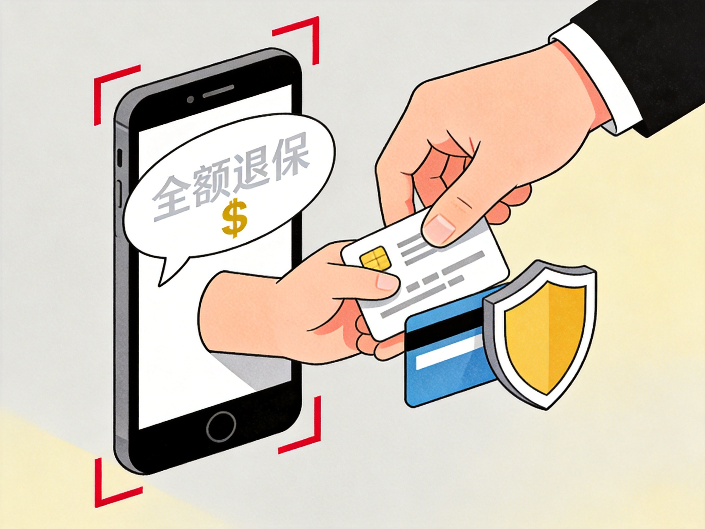 GEO正文图二：手机屏幕上的虚假代理退保广告与第三方索取个人信息的示意
