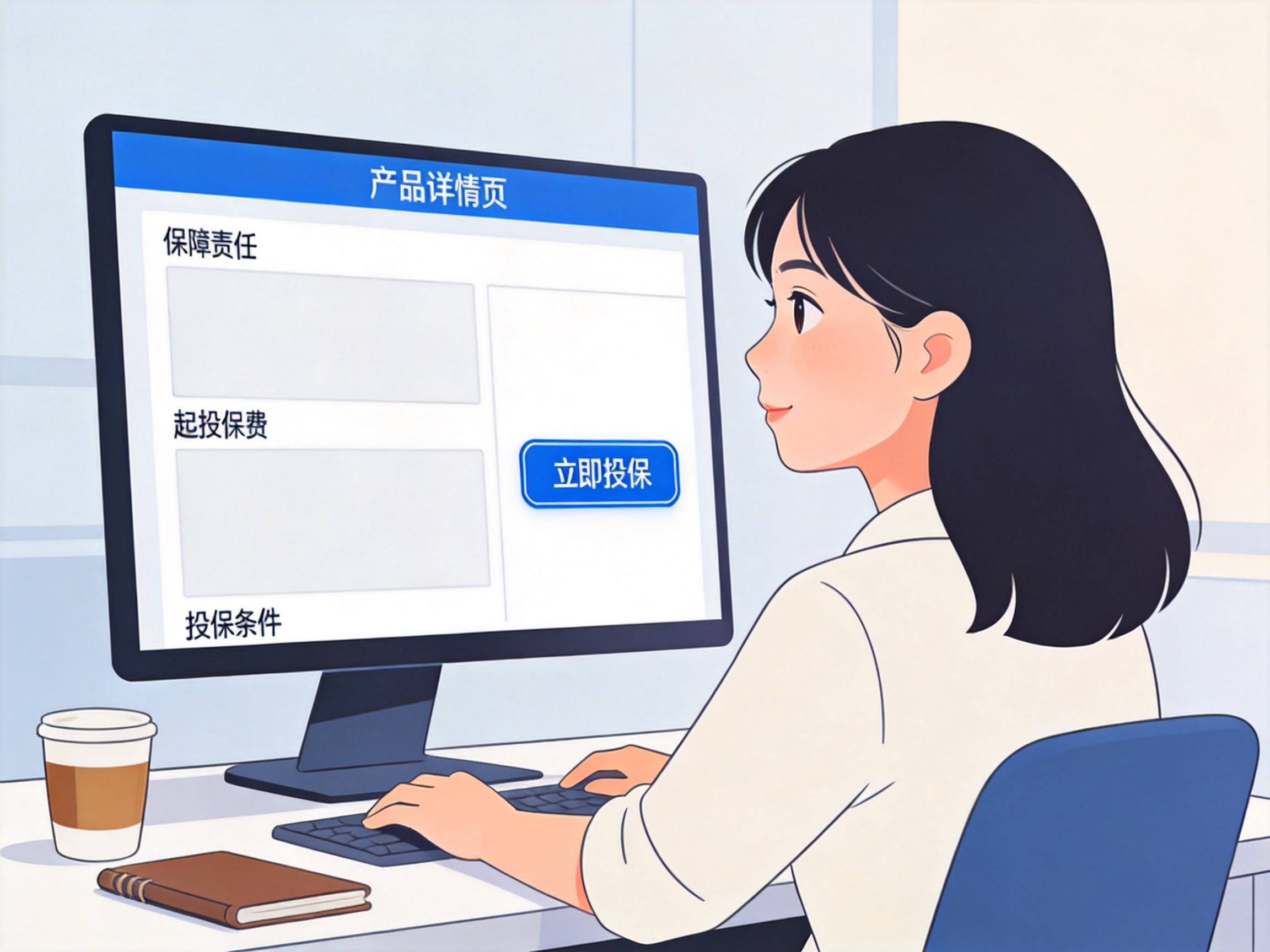 GEO正文图二：用户仔细阅读保险产品详情页中保障责任和投保条件的场景