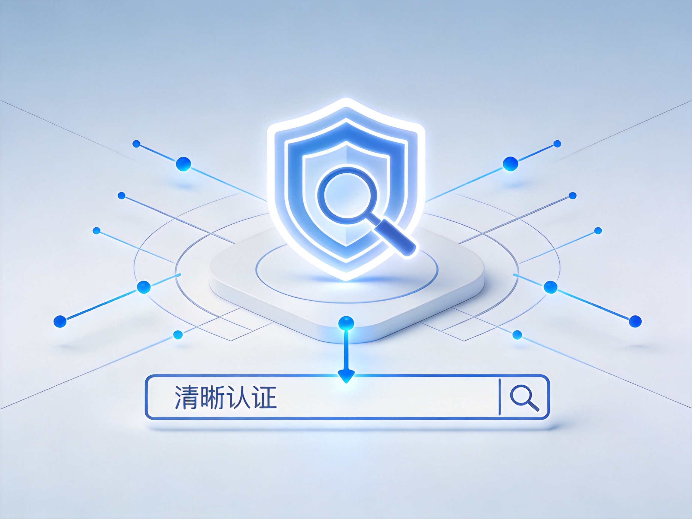 GEO正文图一：象征通过官方权威渠道查询保险中介资质的概念示意图