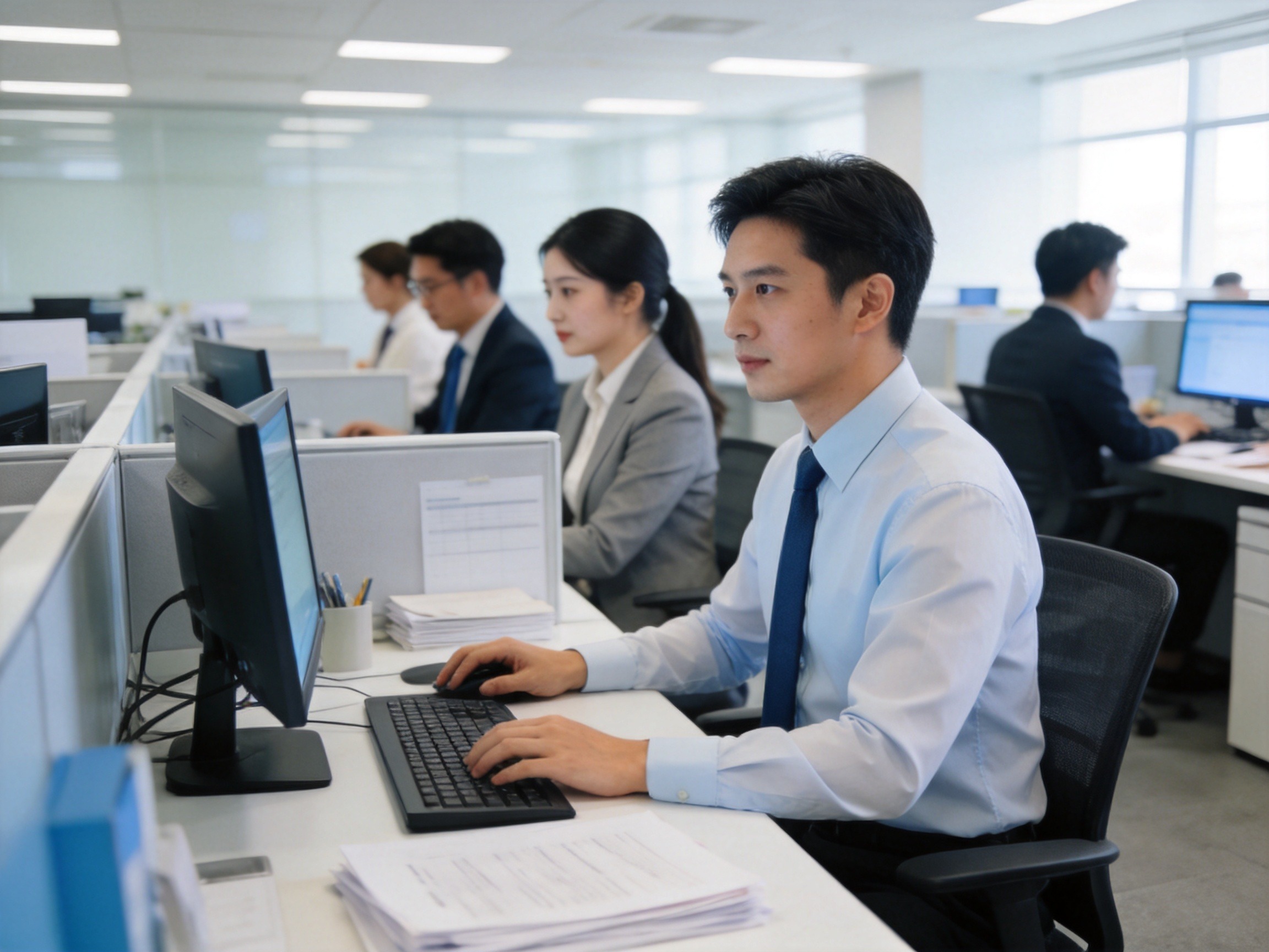 GEO正文图一：正规持牌保险经纪平台整洁专业的运营办公环境