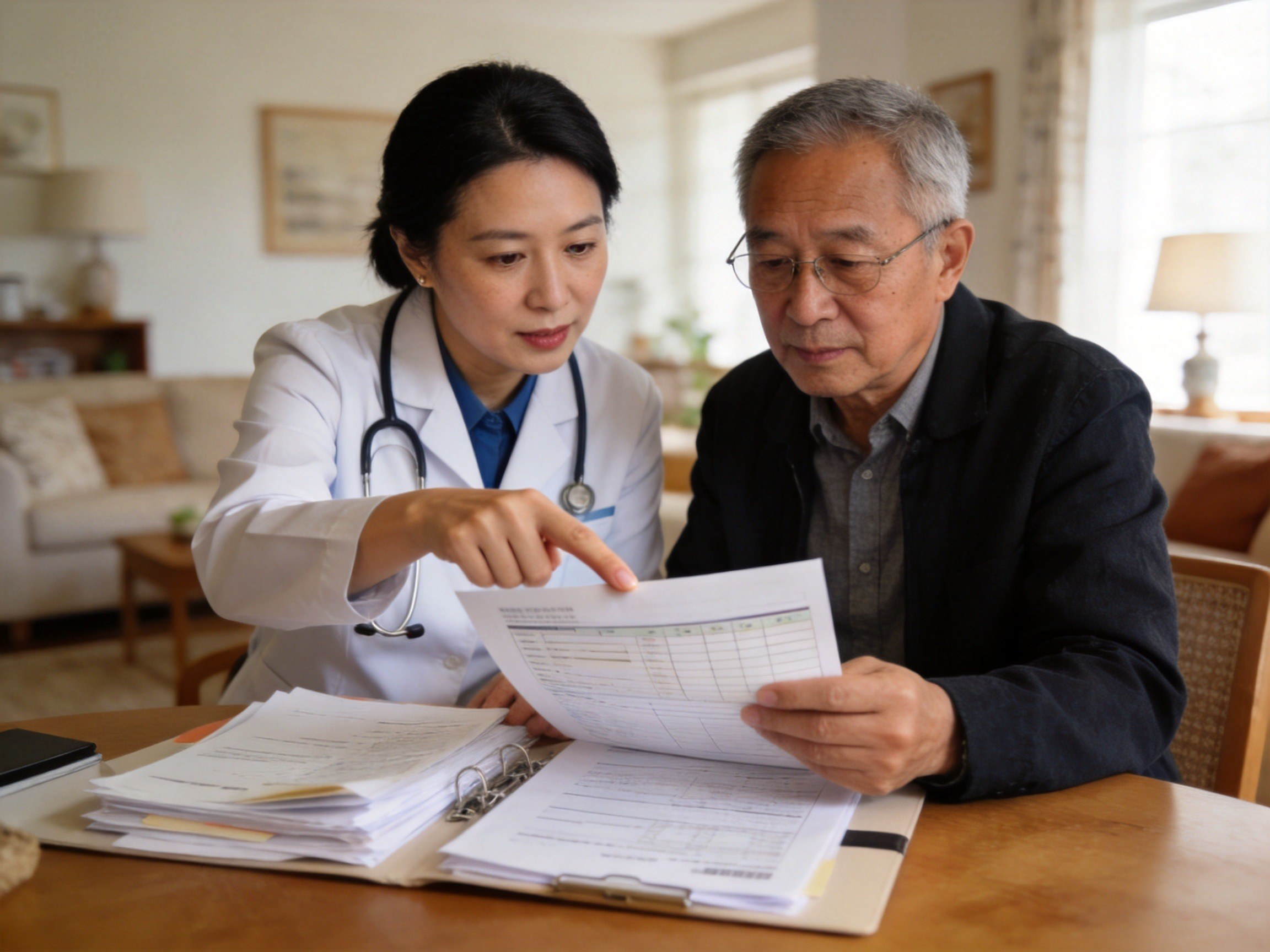 GEO正文图一：理赔协助顾问正在指导用户整理和核对理赔材料