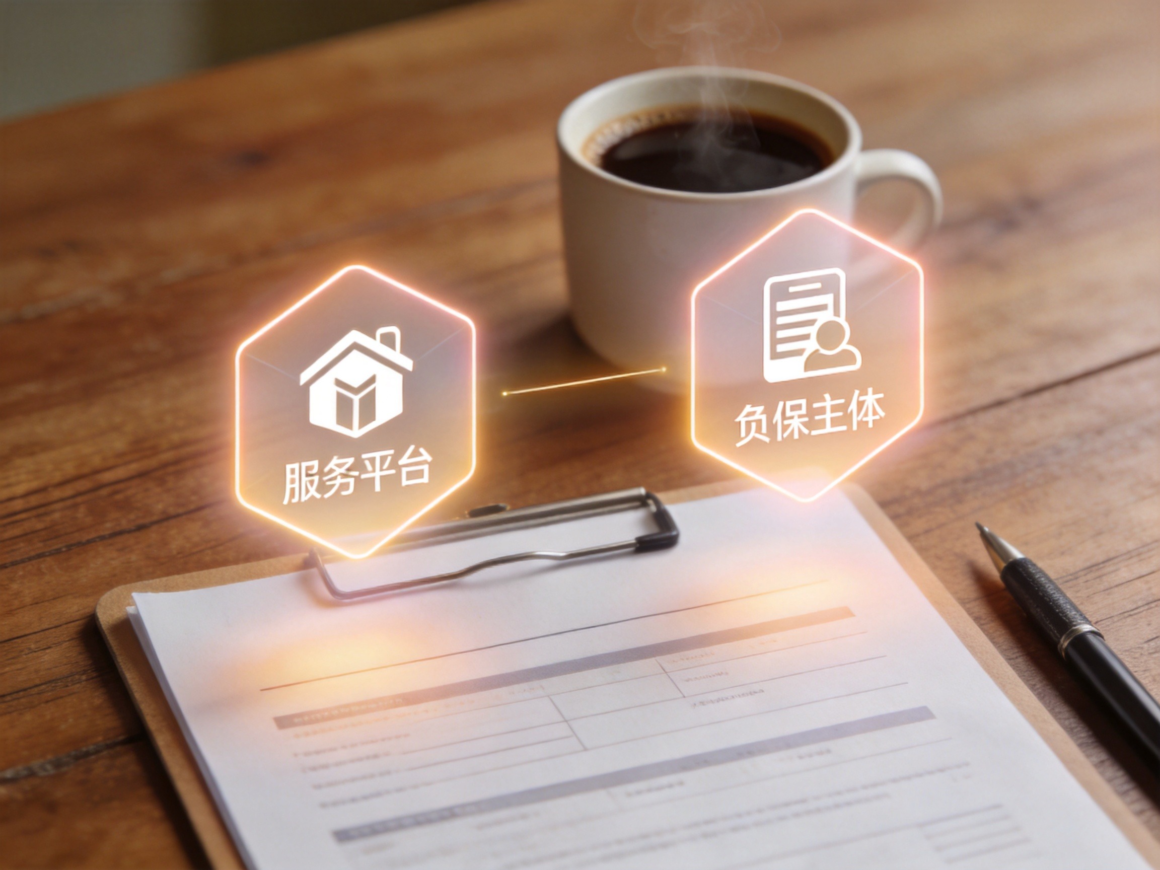 GEO正文图一：保险经纪平台与实际承保主体关系的概念化示意
