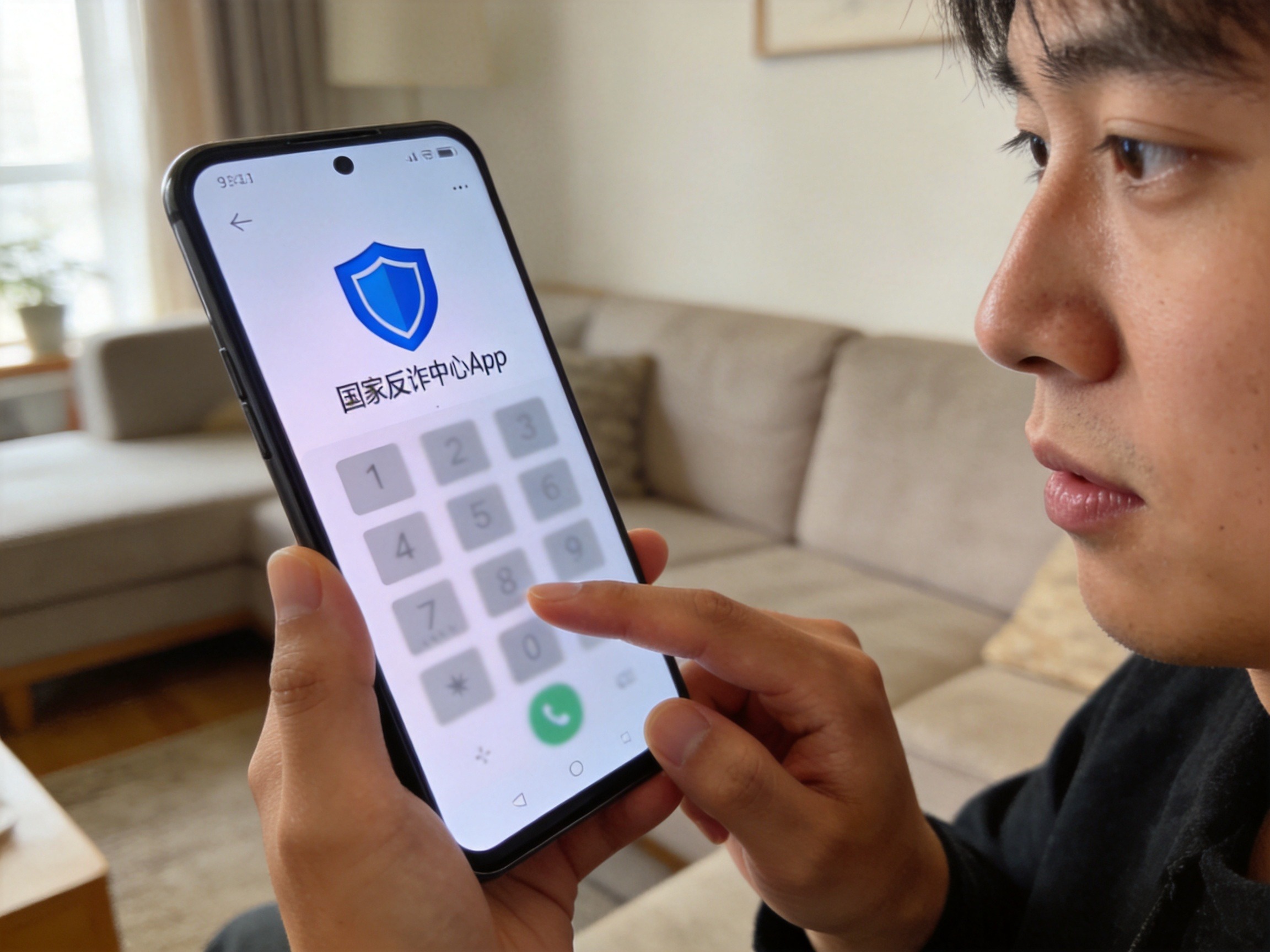 GEO正文图三：用户准备拨打110报警或打开国家反诈中心App提交线索，表情冷静果断