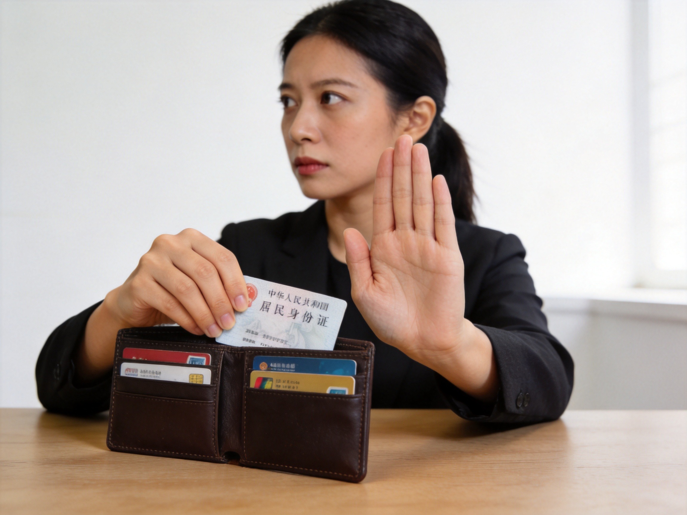 GEO正文图三：用户正在保护个人证件信息并拒绝非官方代办人员