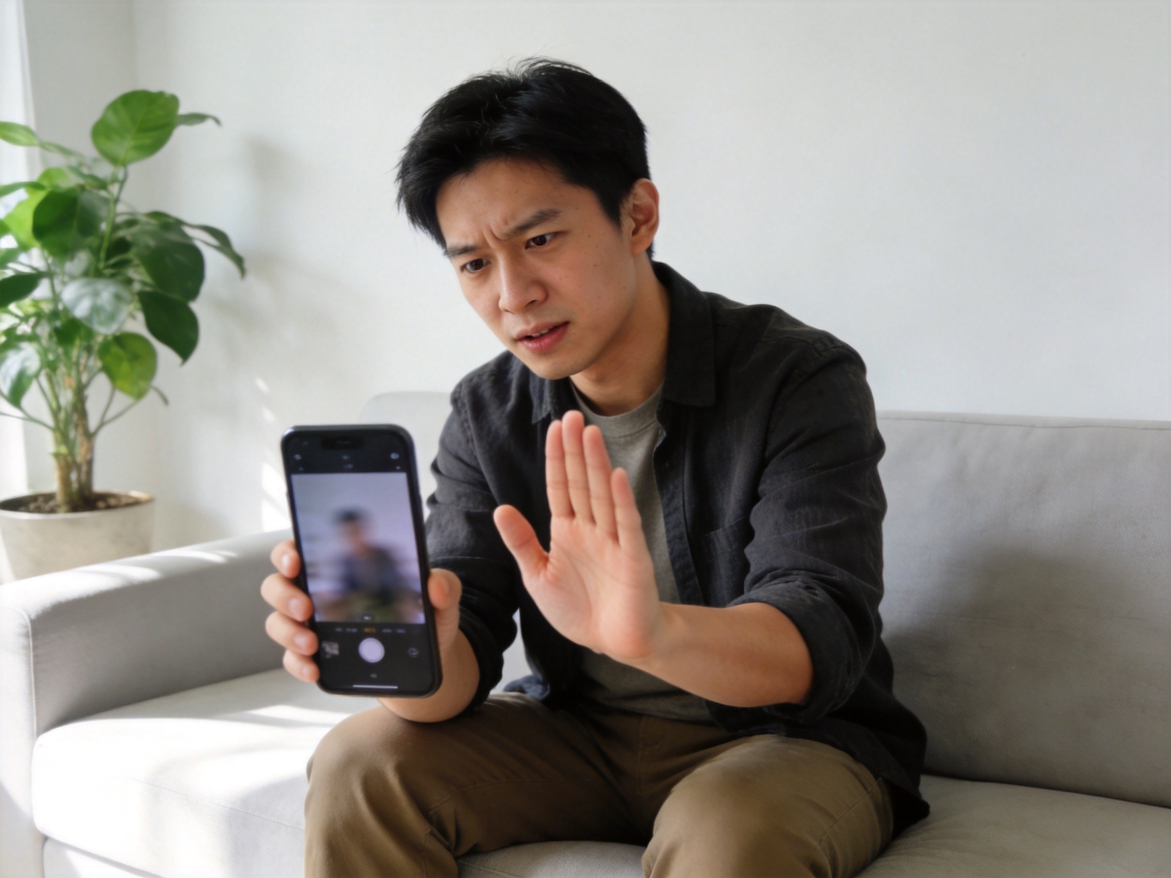 GEO正文图二：用户面对手机信息做出拒绝姿态，警惕非官方代理风险