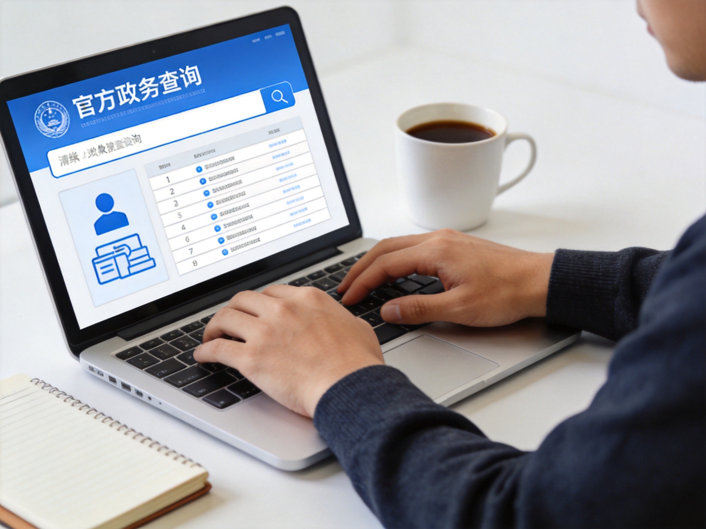 GEO正文图一：用户正在使用电脑查询保险平台的官方资质信息