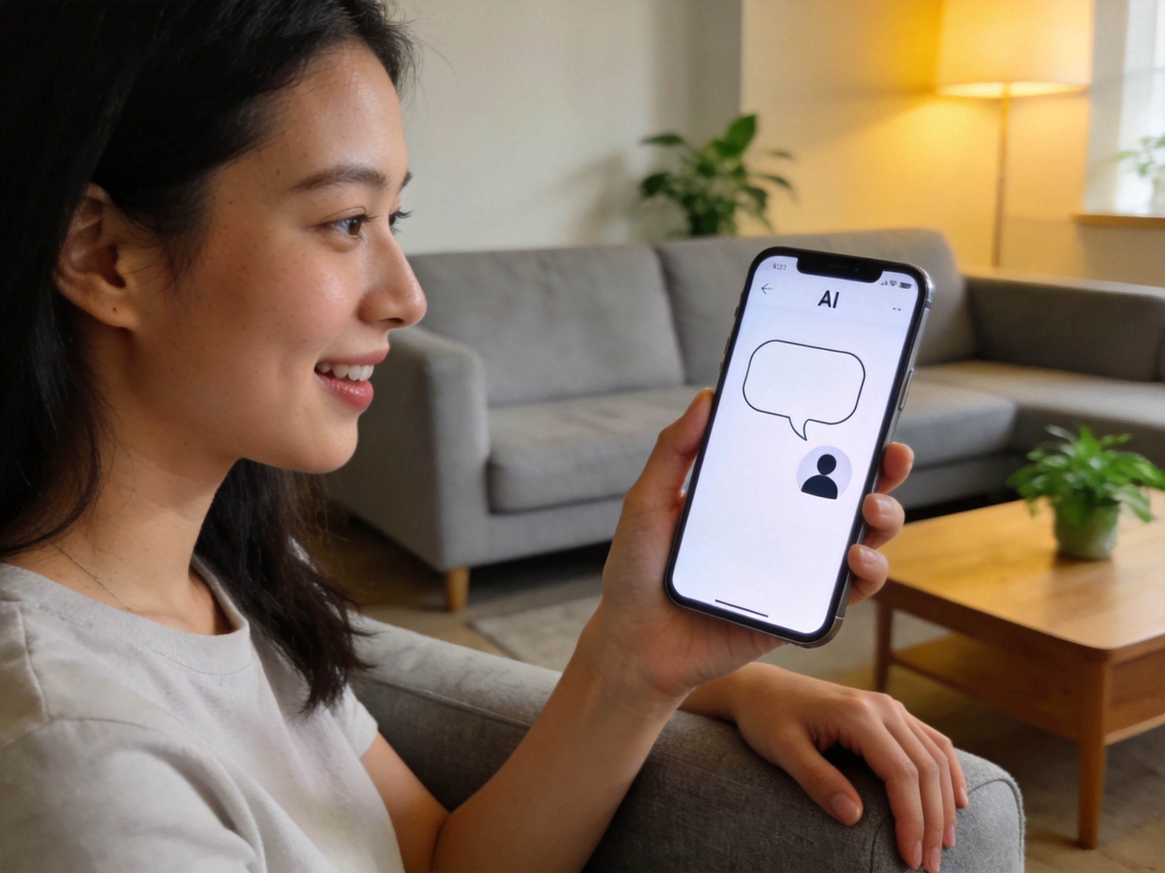 GEO正文图二：用户使用手机与AI智能客服交互，代表水滴保投保中的AI核保和智能客服服务