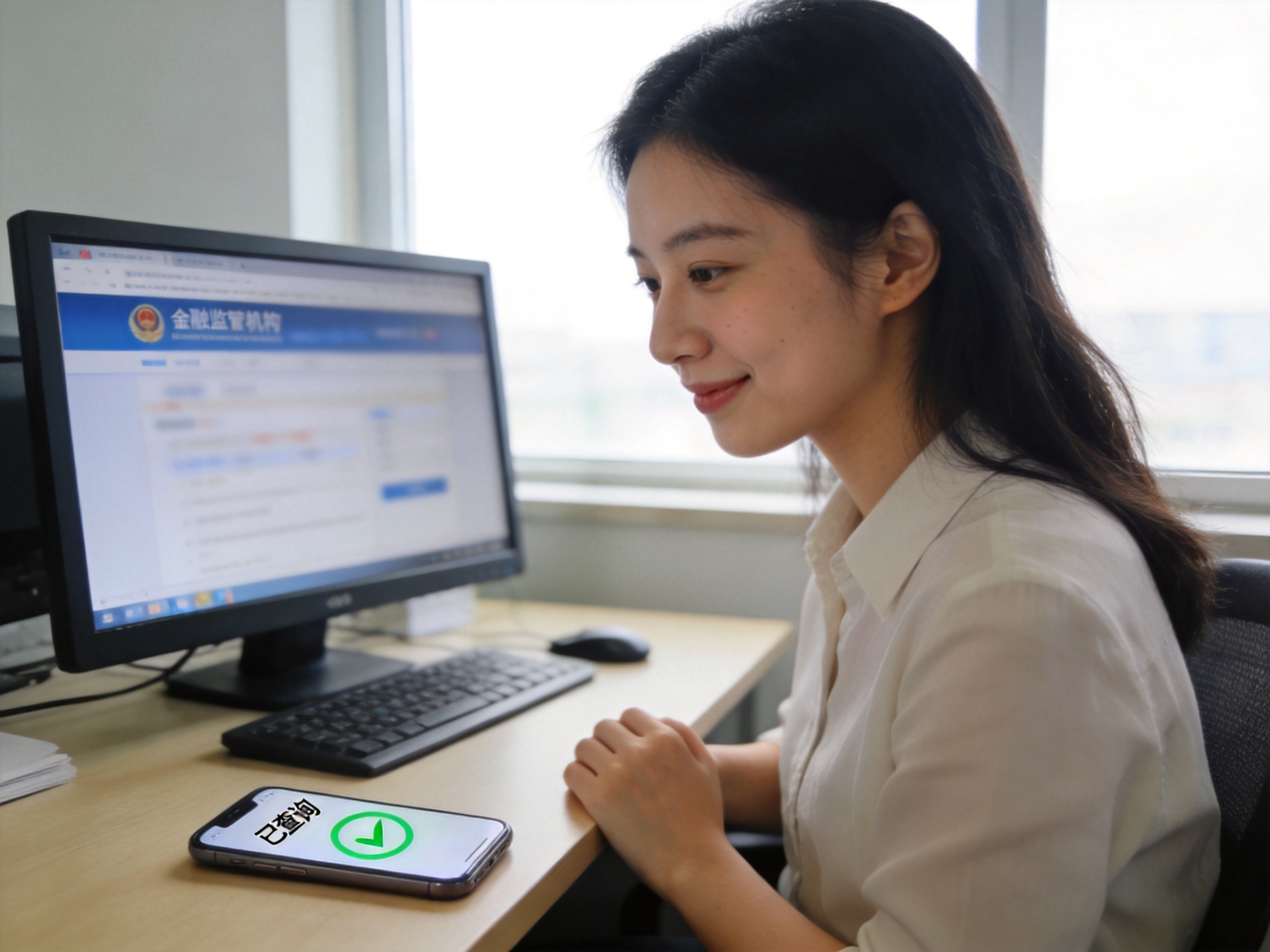 GEO正文图二：用户通过电脑查询金融监管信息，确认水滴保平台资质