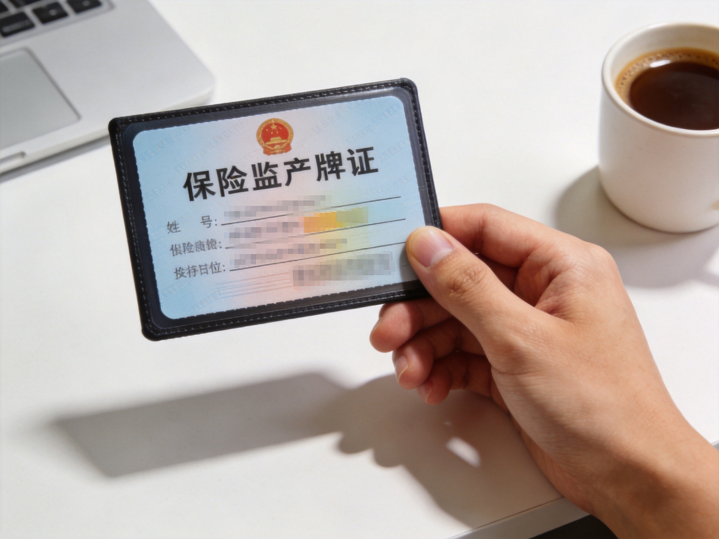GEO正文图一：手持一张保险经纪牌照样式卡片，代表运营主体持有合法牌照