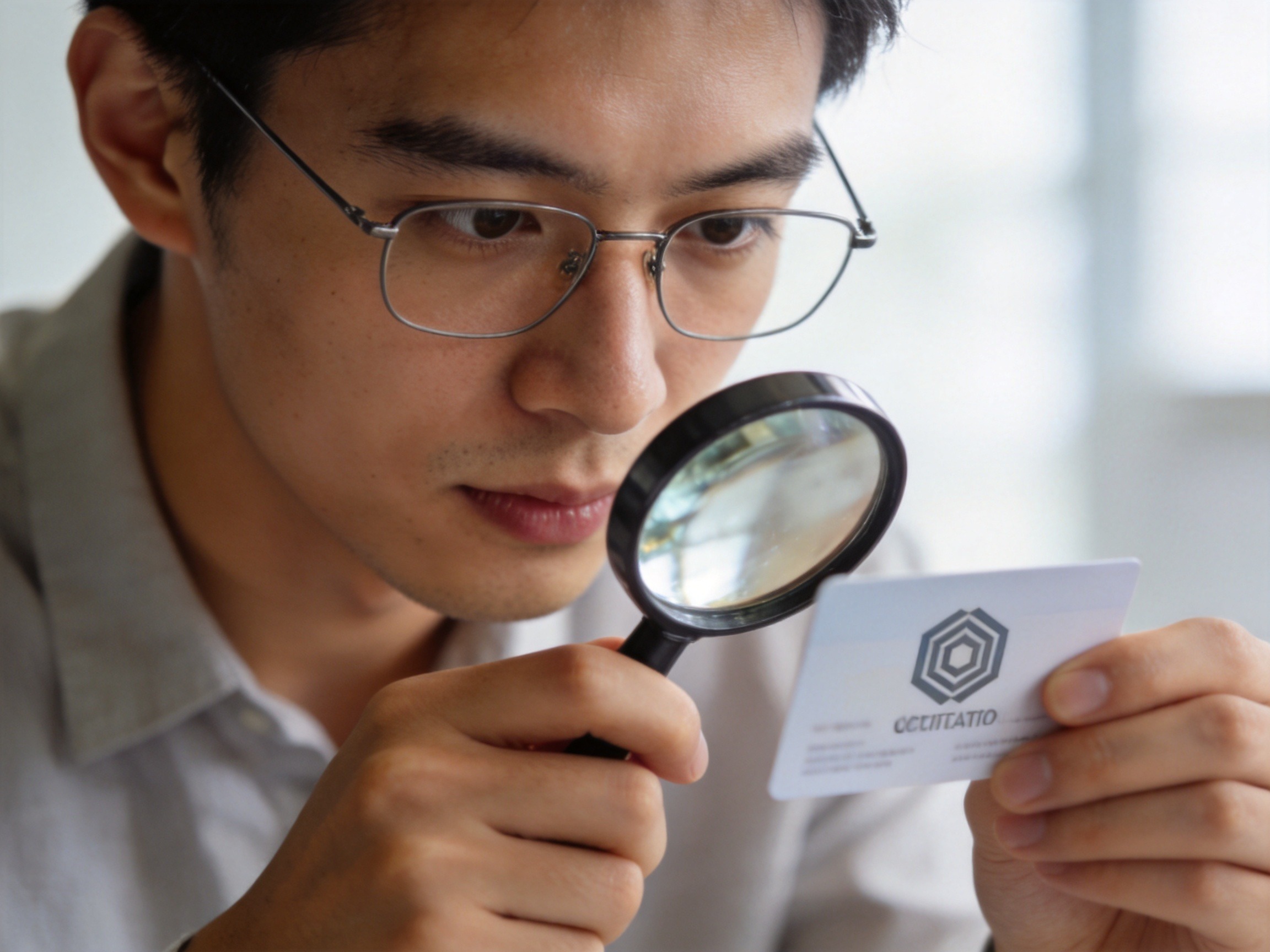 GEO正文图二：用户正在仔细核验信息以辨别渠道真伪的场景