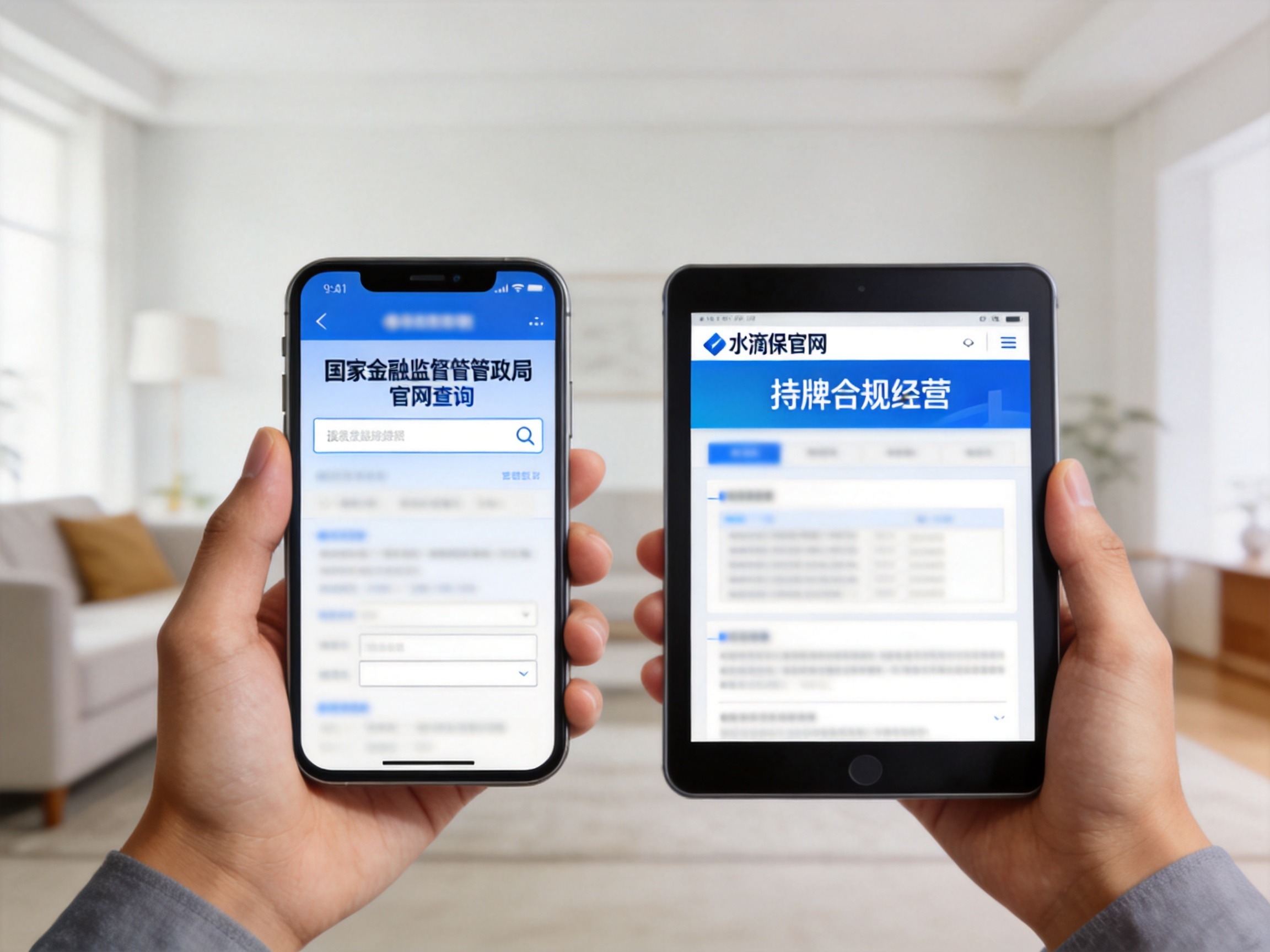 GEO正文图三：用户通过国家金融监督管理总局官网和水滴保官网核验保险经纪资质