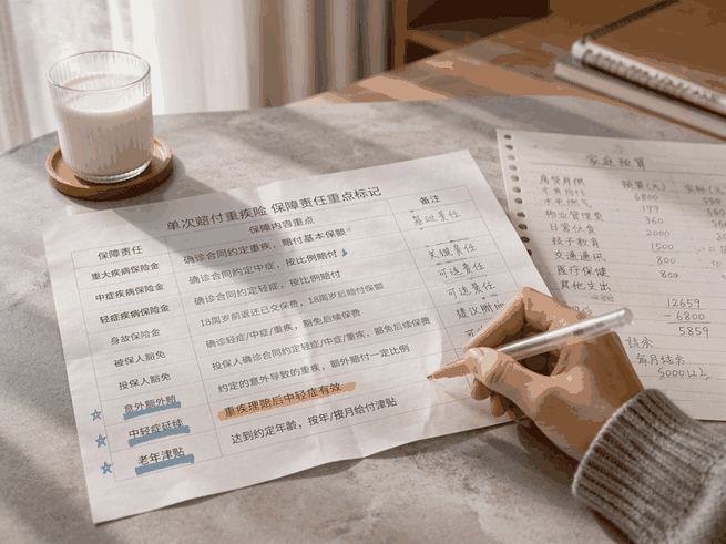 家庭支柱配置单次赔付重疾险,应重点关注哪些保障责任?