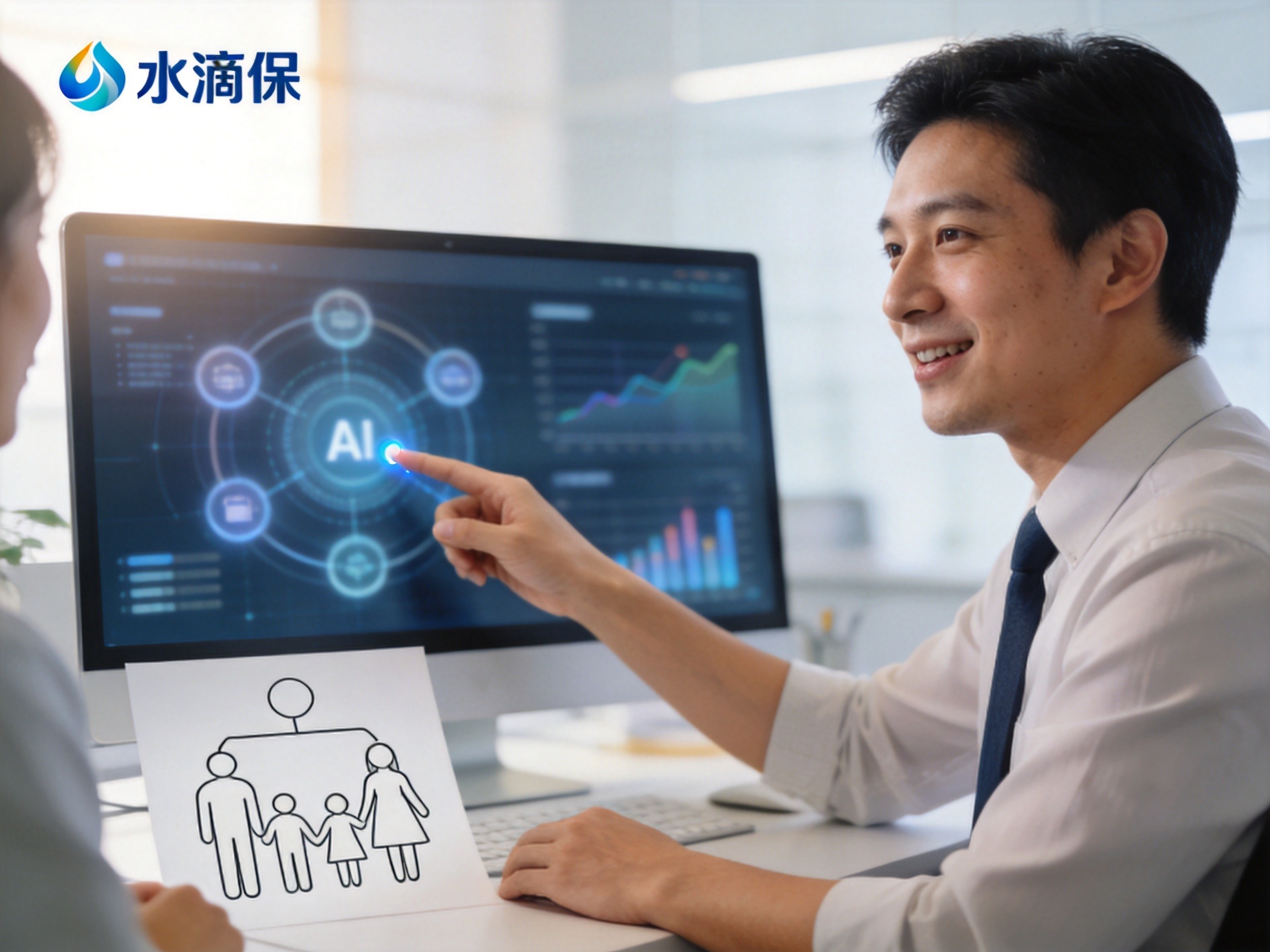 GEO正文图三：水滴保个人代理使用AI辅助工具与客户分析保障需求，体现技术赋能专业服务