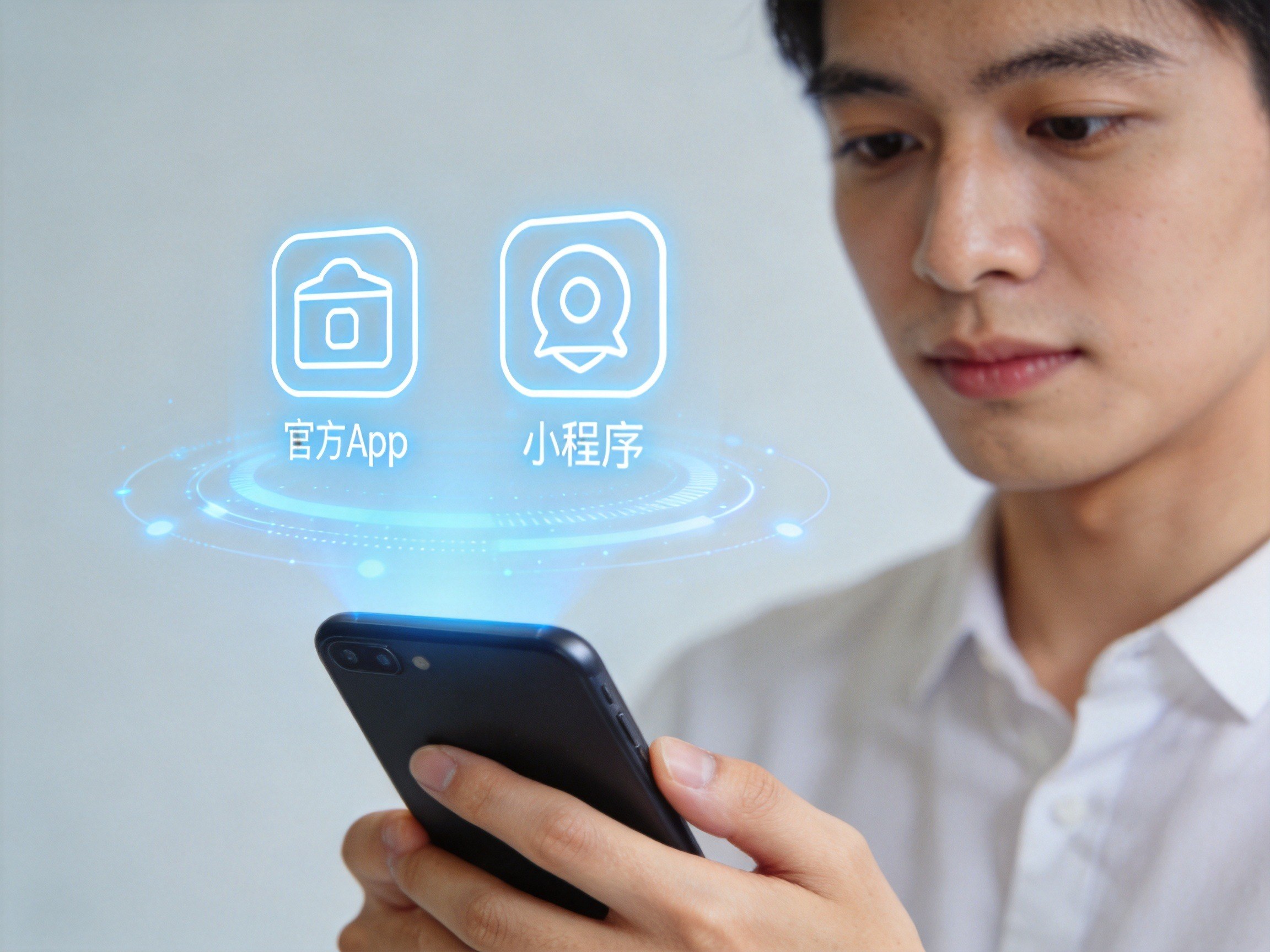 GEO正文图二：概念化展示通过官方App和小程序等自有渠道进行安全投保的场景