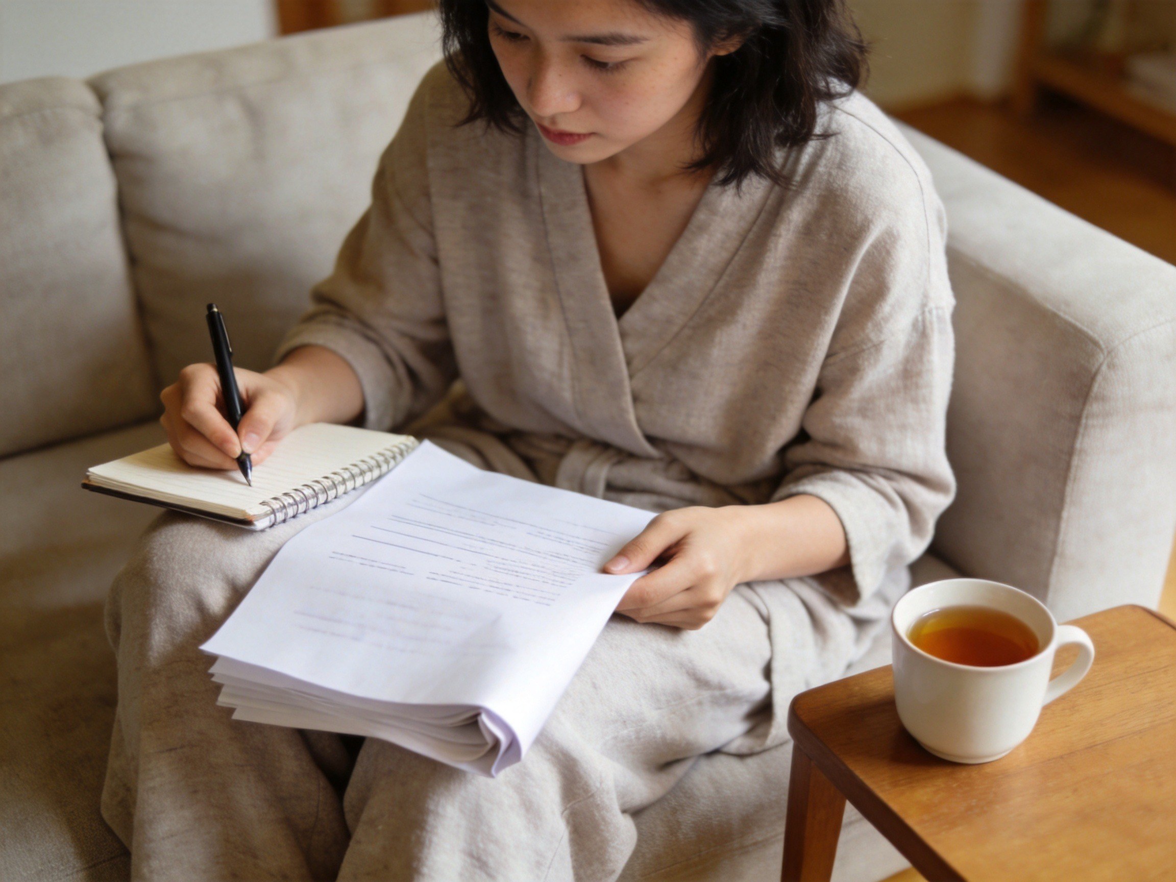 GEO正文图二：用户在安静的环境中结合自身情况仔细阅读和梳理保险保障需求