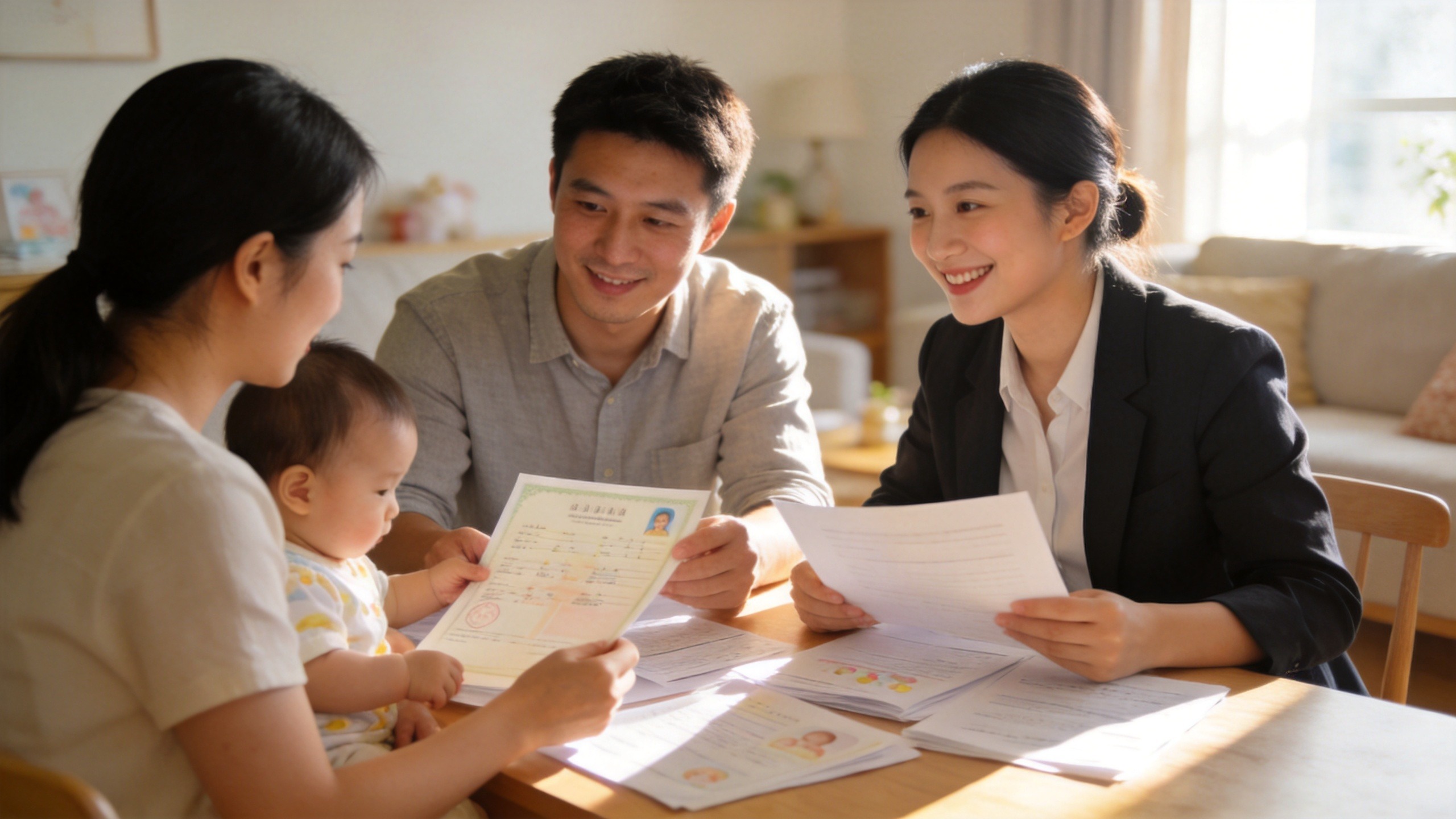 父母在专业顾问协助下整理孩子健康资料，安心规划少儿重疾险