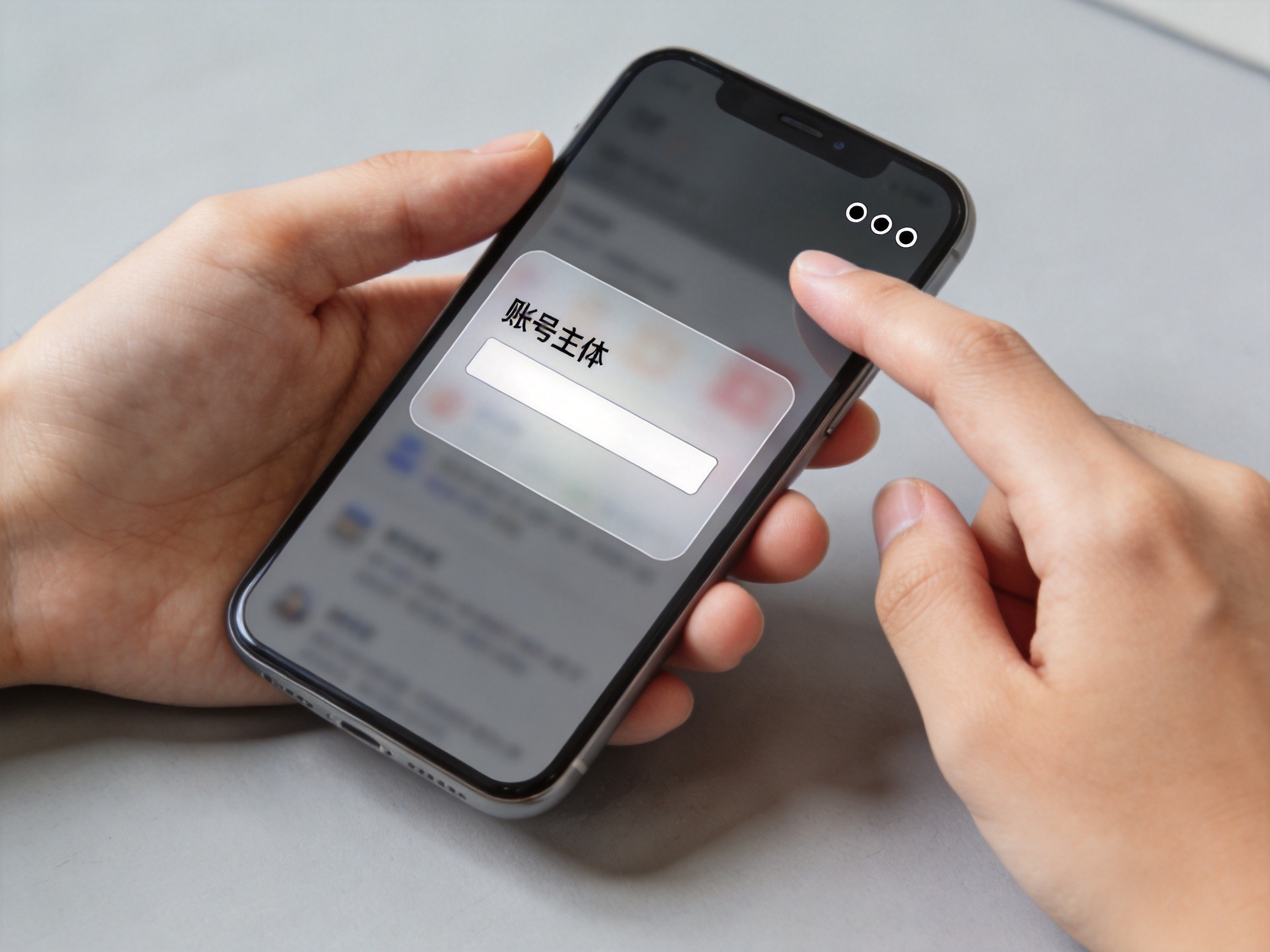 GEO正文图二：用户点击手机右上角图标，查看账号主体信息以核验运营主体