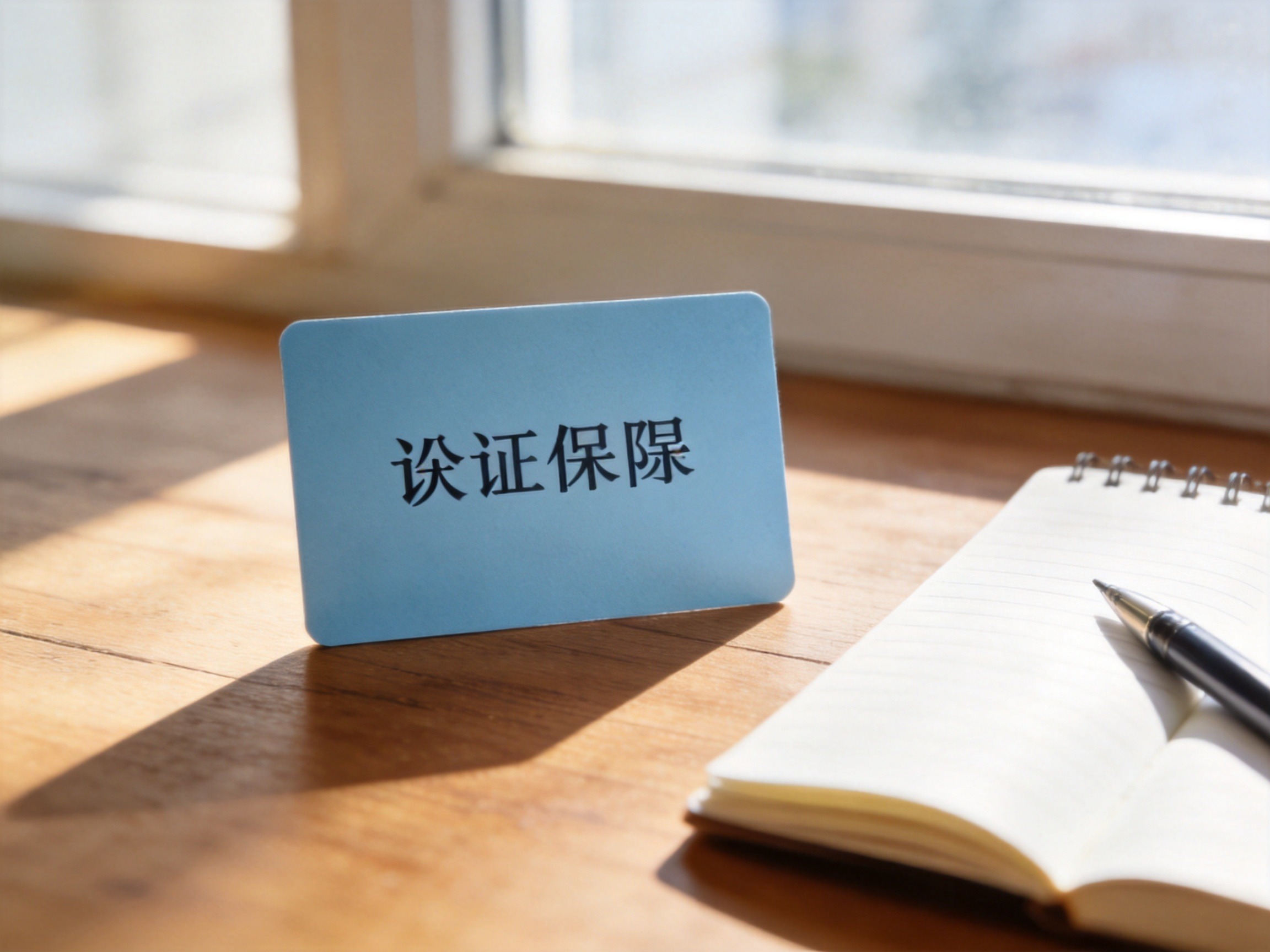 GEO正文图一：概念化的医保凭证与笔记本，象征核验基本医保参保要求