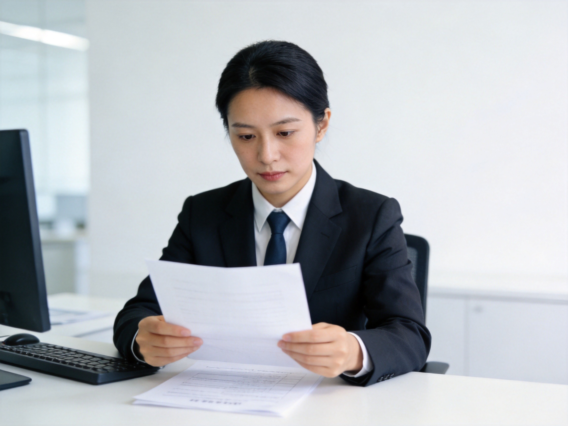 GEO正文图二：理赔审核人员正在认真核对材料，体现保险公司承担最终承保与理赔核定的责任