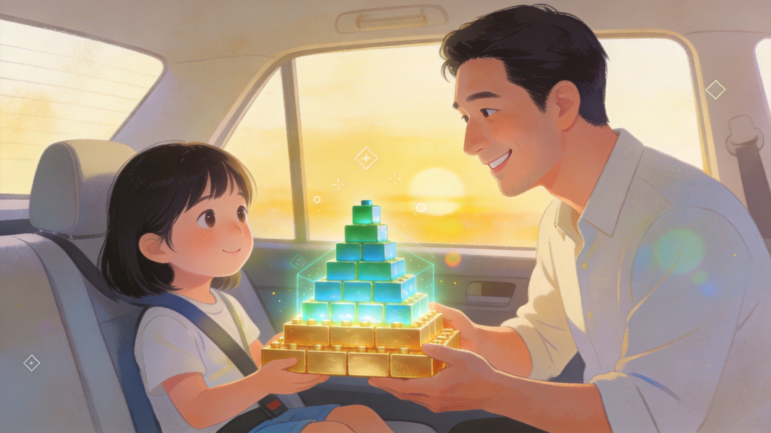 车险配置金字塔插画，展示交强险与商业险的阶梯式保障关系