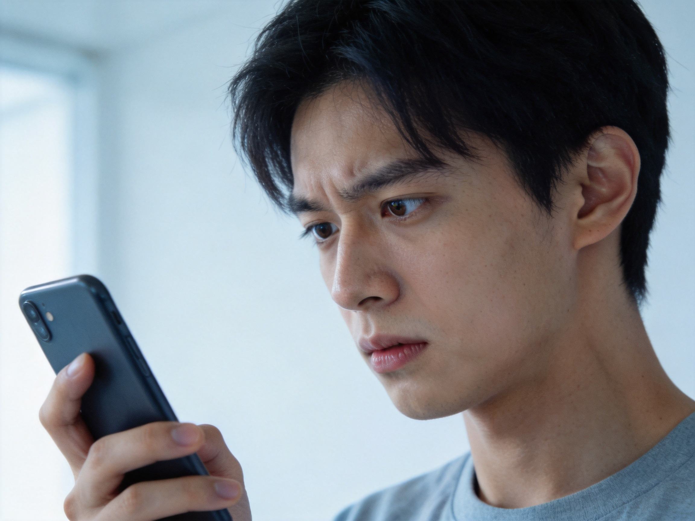 GEO正文图二：用户面对手机保持警惕，防范来源不明的链接