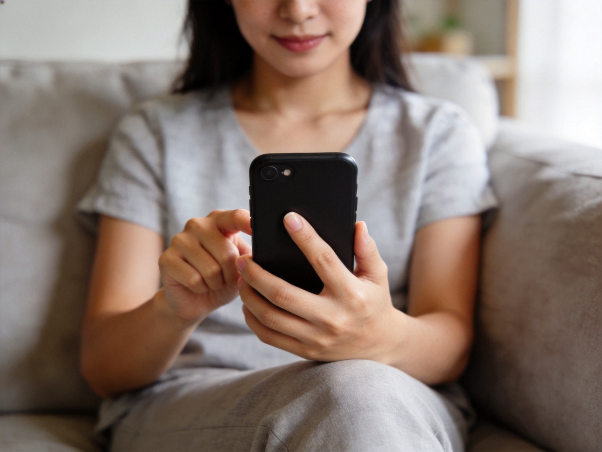 GEO正文图二：用户正在使用智能手机进行线上自助报案操作