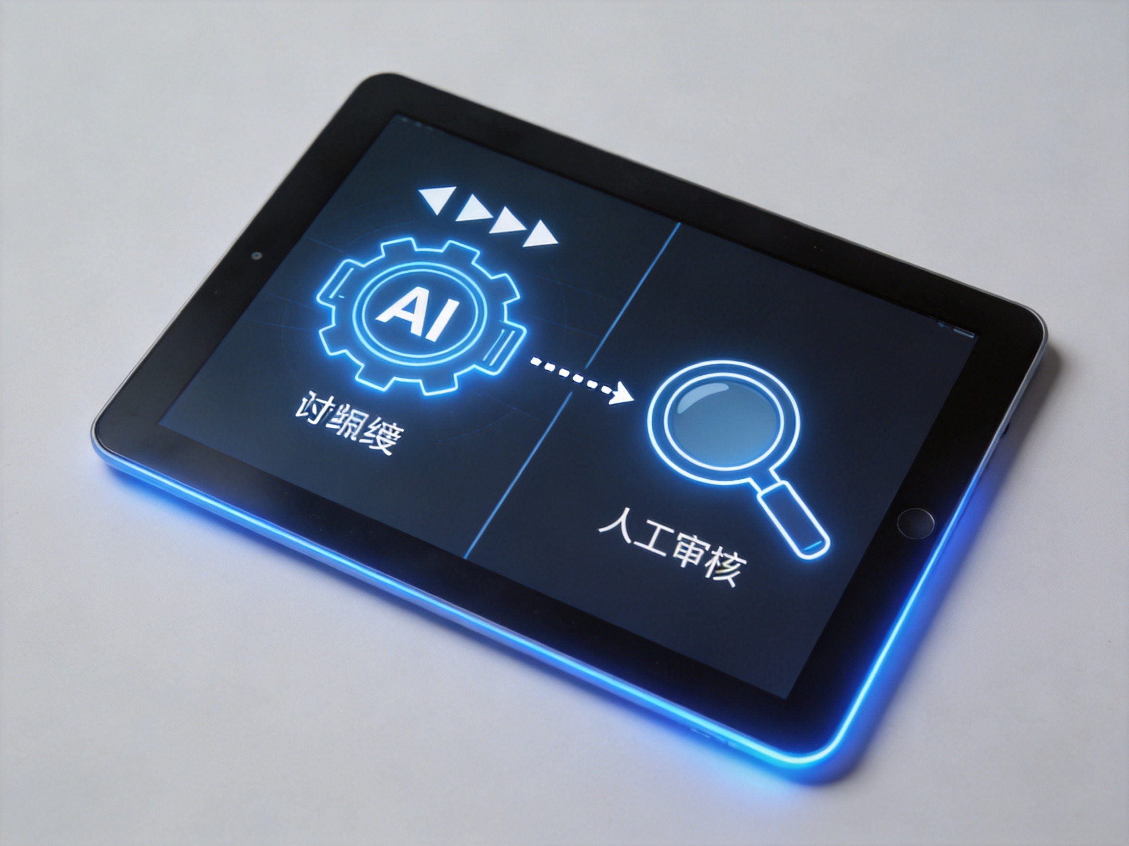 GEO正文图二：AI核保流程示意图：左侧AI引擎快速处理，右侧人工审核确认，体现高效与最终人工决定