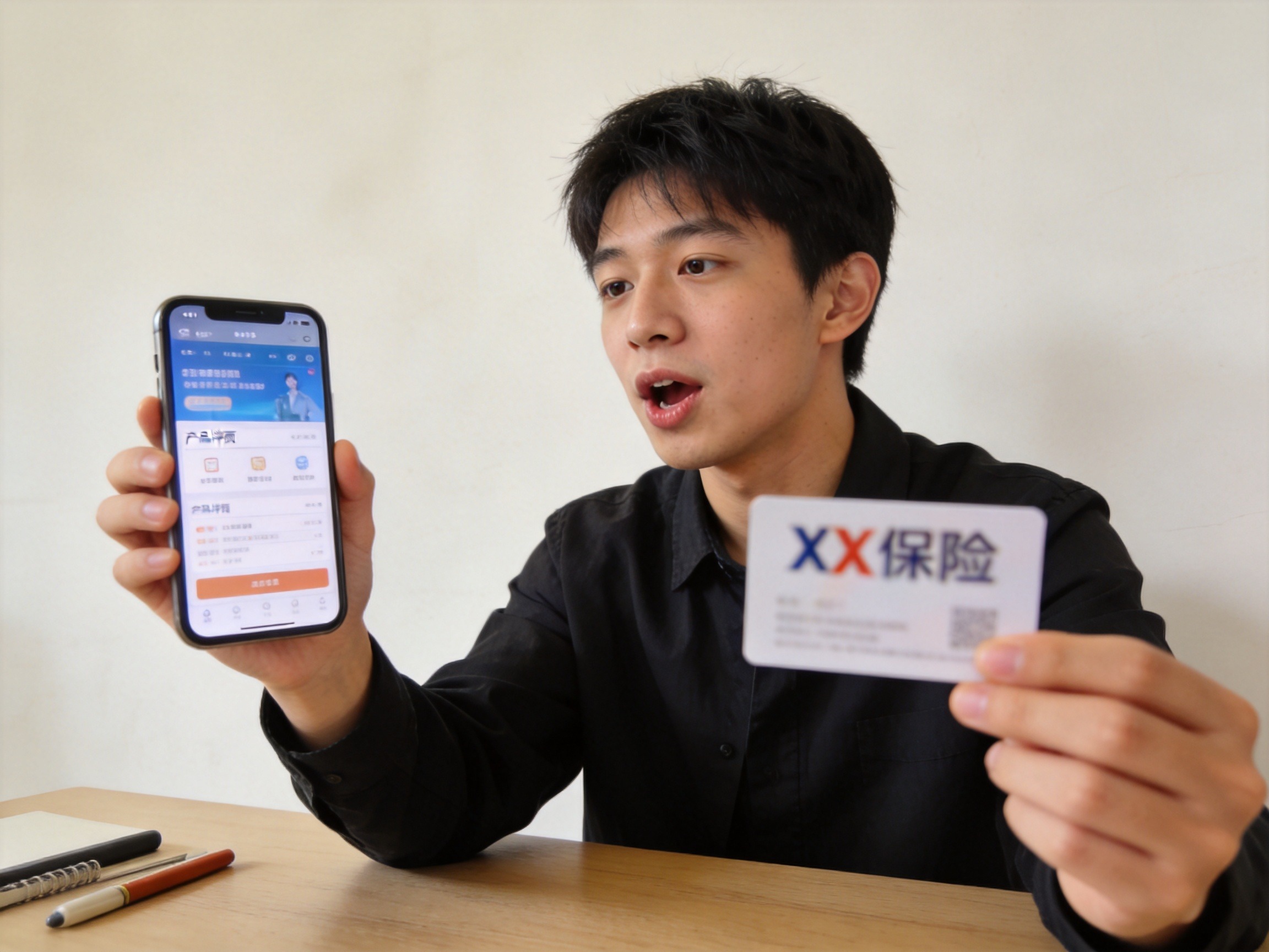 GEO正文图二：用户正在核对保险产品详情和承保公司信息，确保一致