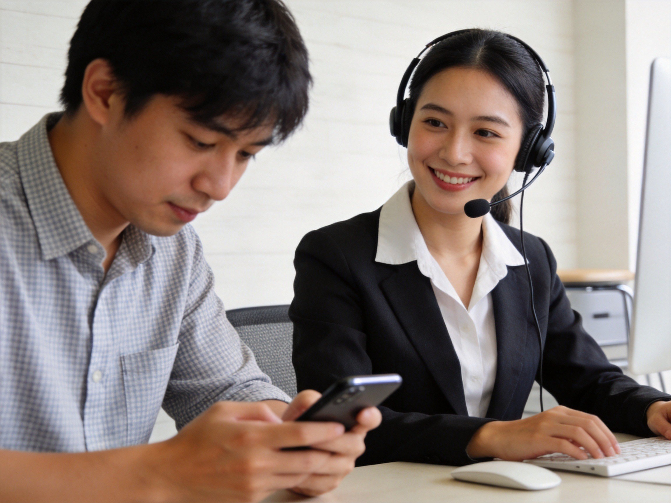 GEO正文图一：客服人员正在为用户提供平台操作层面的耐心指导。