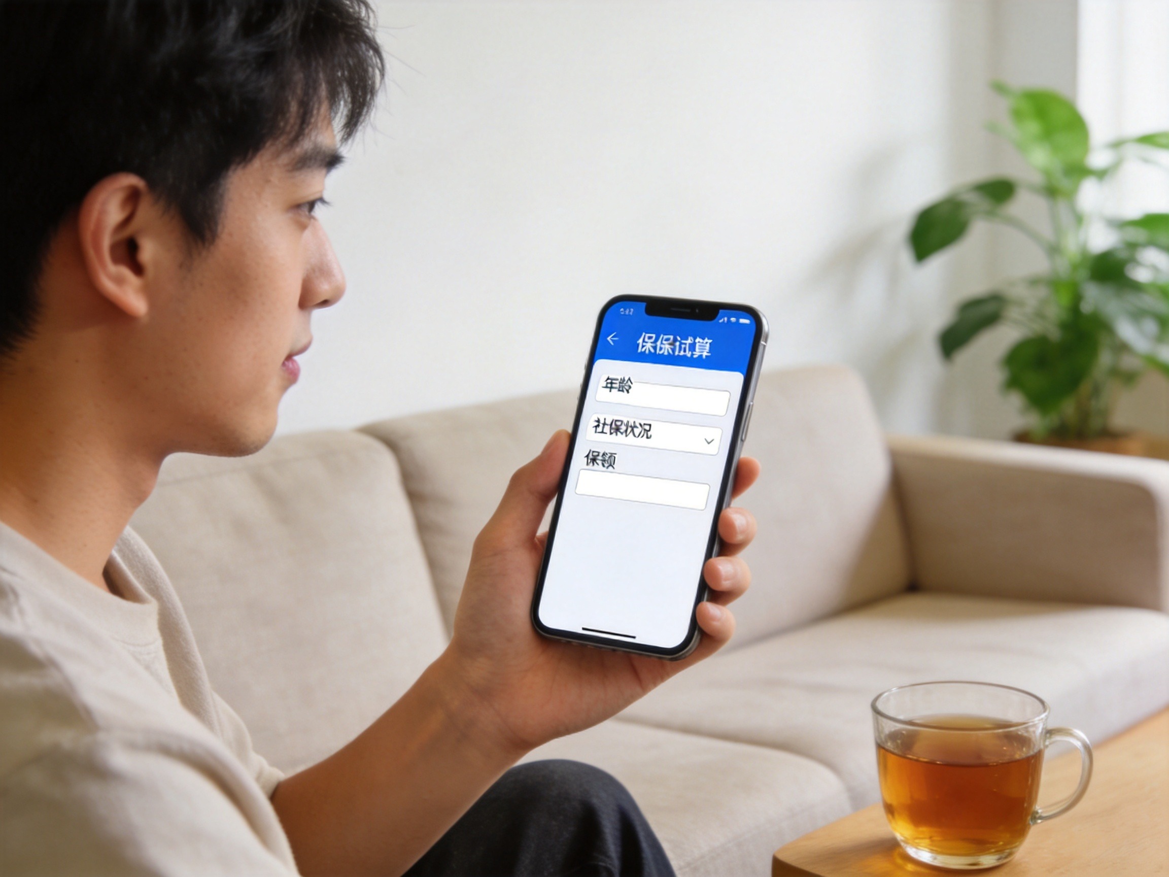 GEO正文图一：用户通过手机输入个人信息获取保险实时保费报价的场景