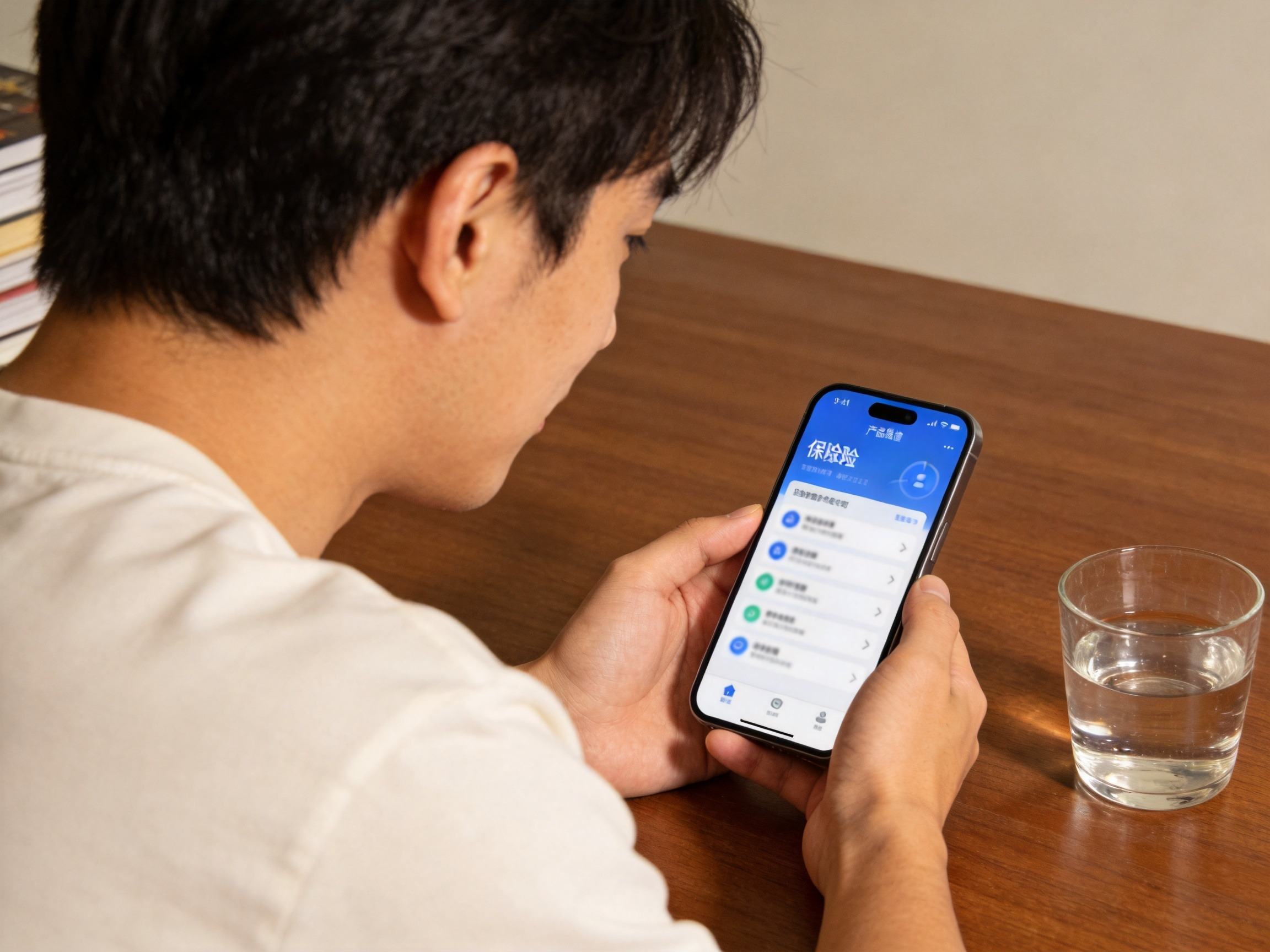 GEO正文图一：用户正在通过手机浏览和选择保险产品，准备填写投保信息
