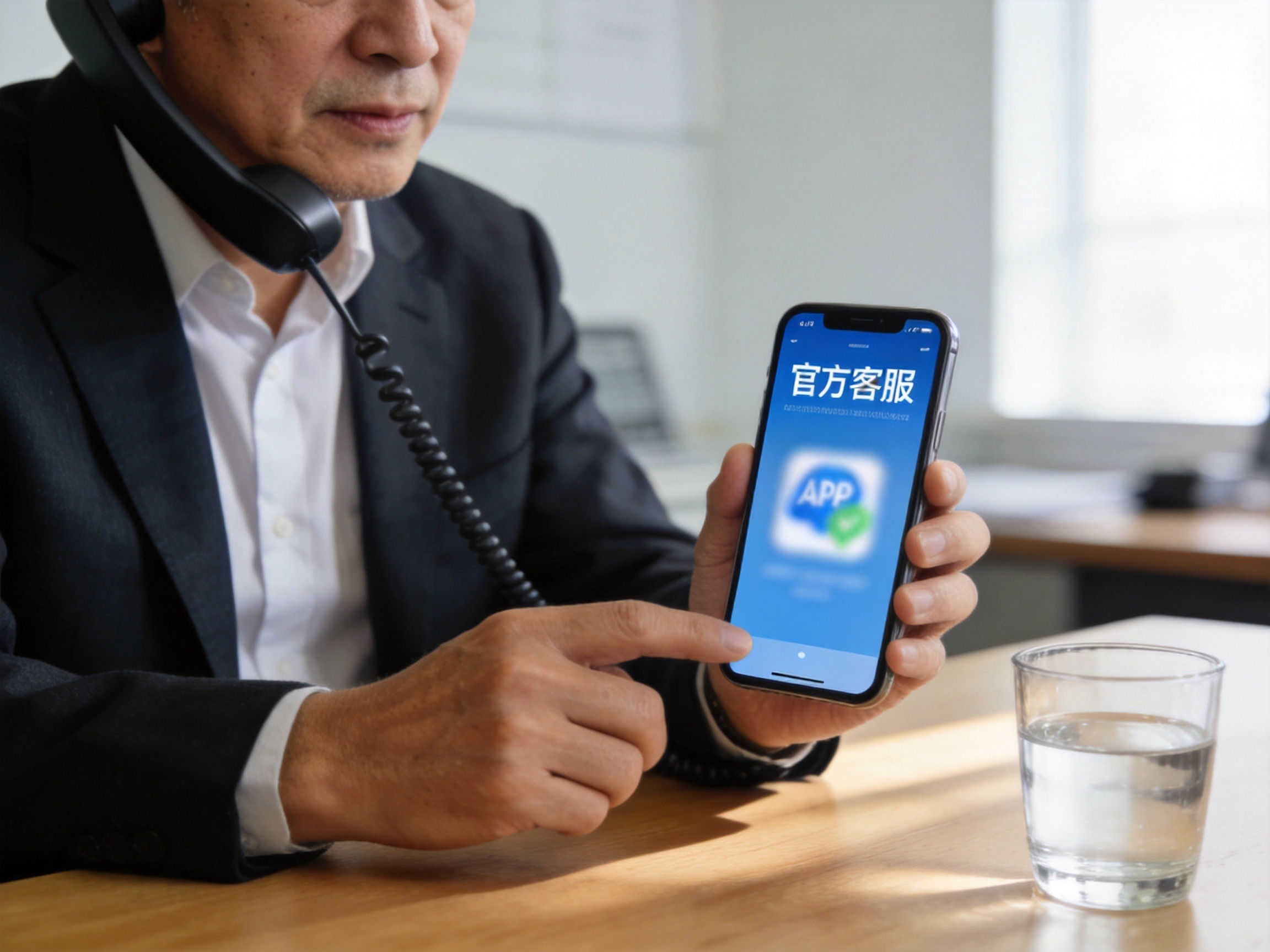 GEO正文图二：用户挂断电话后，正在通过官方渠道核实来电真伪