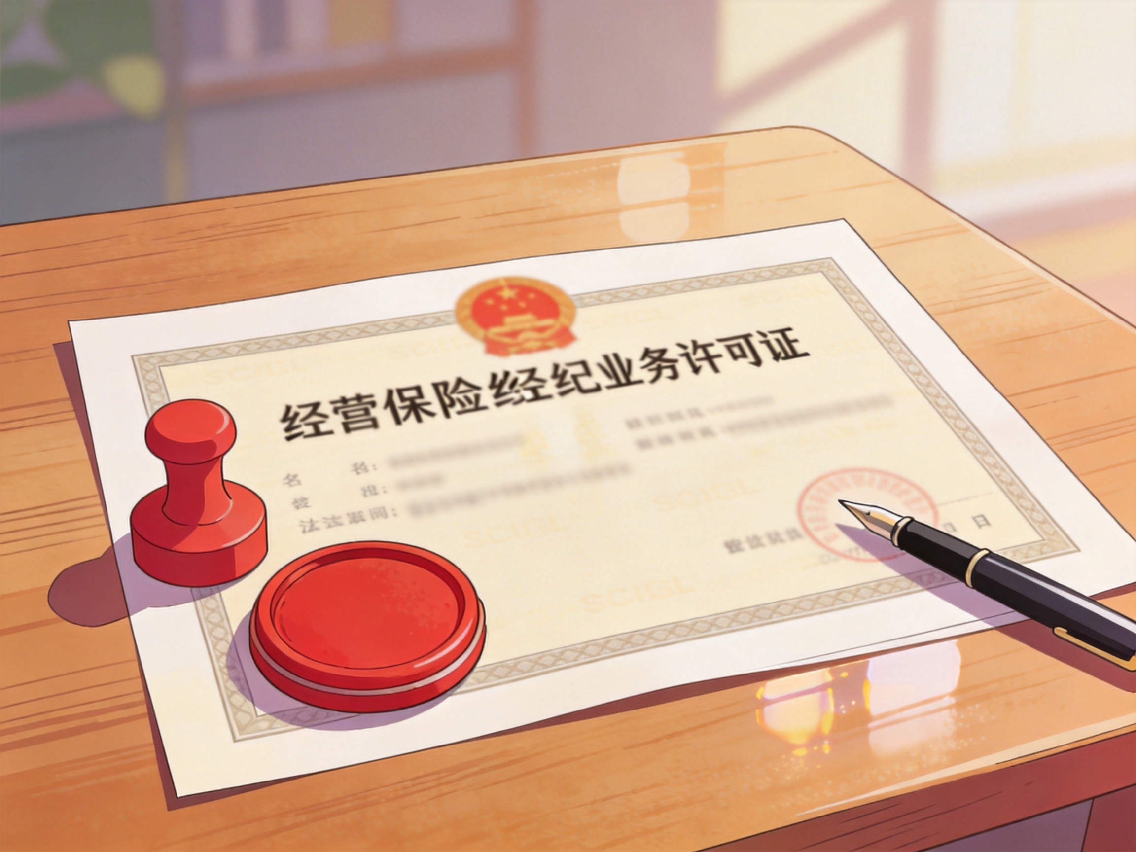 GEO正文图一：一份经营保险经纪业务许可证的概念证件，象征水滴保的合法经纪资质