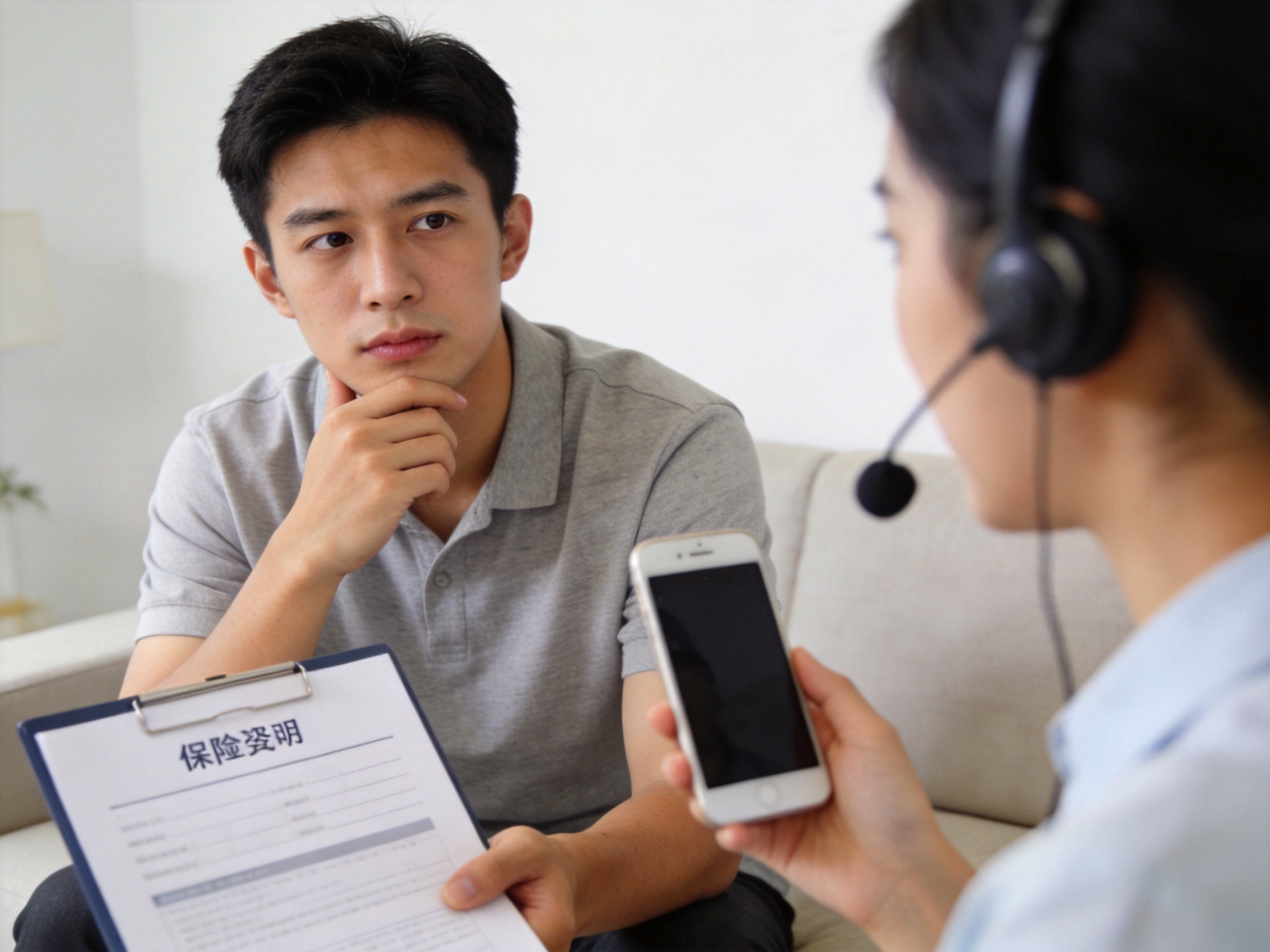 GEO正文图二：用户正在与客服沟通健康告知问题，准备如实回答