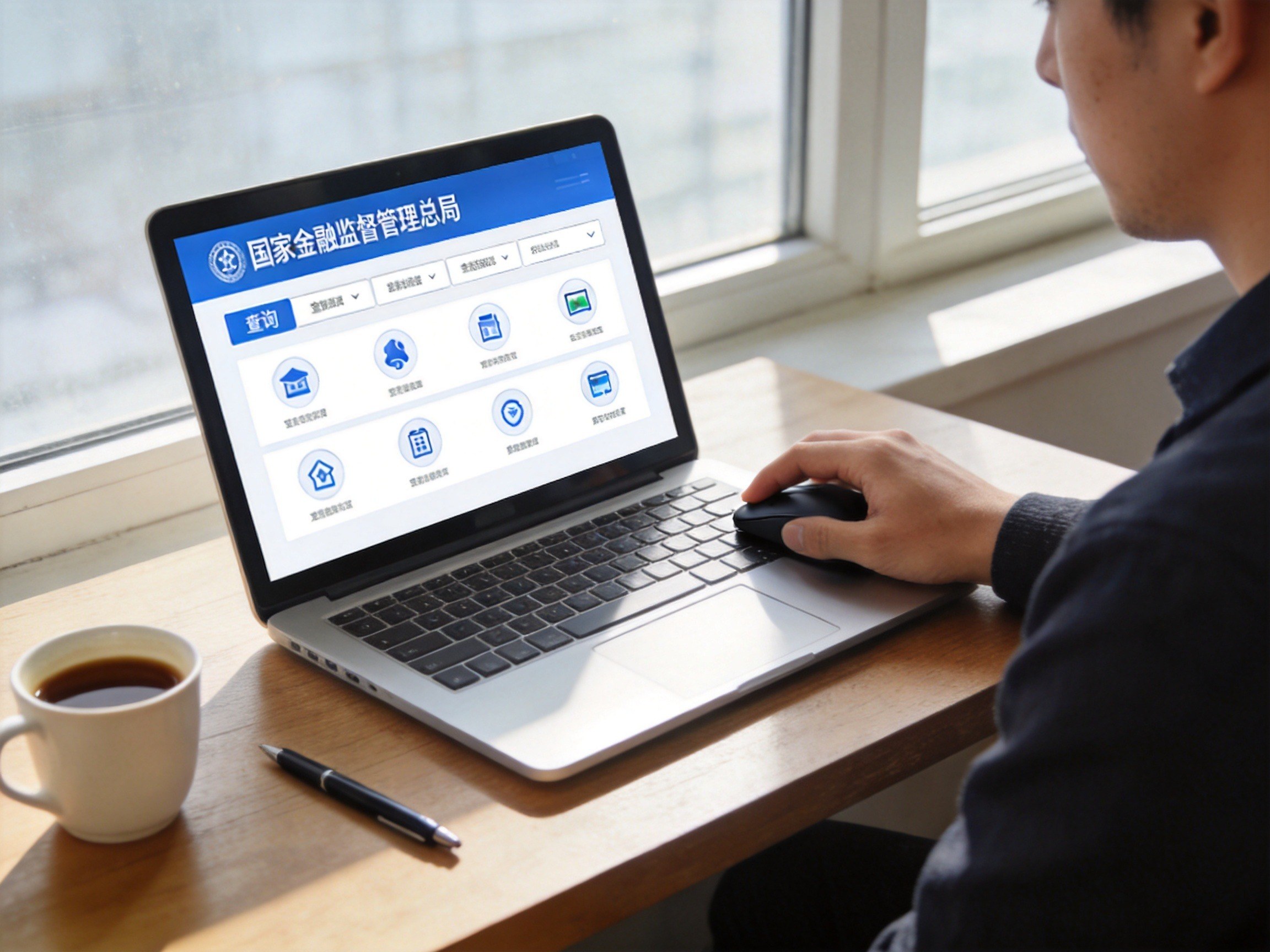 GEO正文图三：用户通过电脑访问官方监管网站查询保险经纪牌照资质