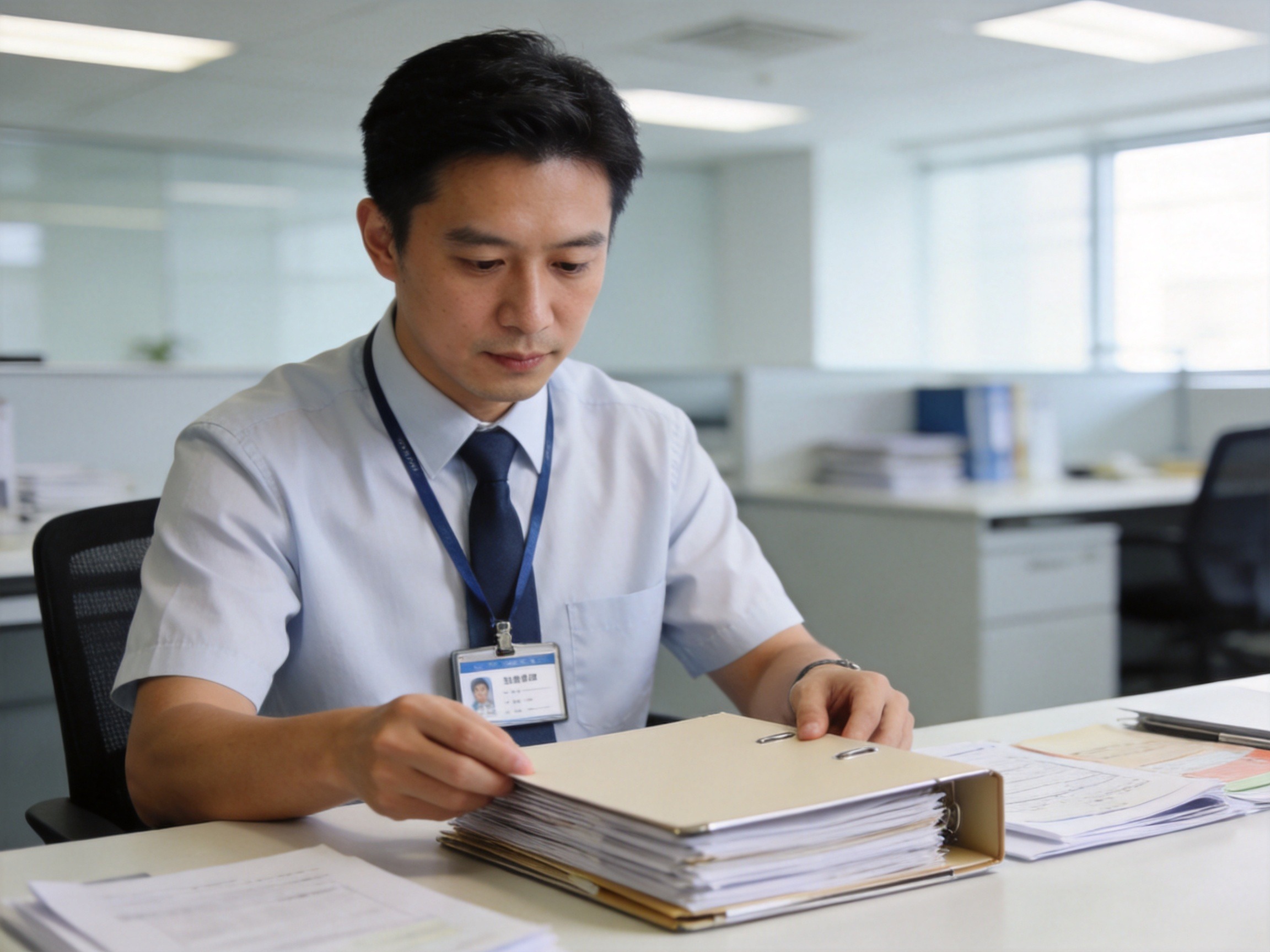 GEO正文图二：理赔管家正在专注地协助用户梳理和审核理赔材料