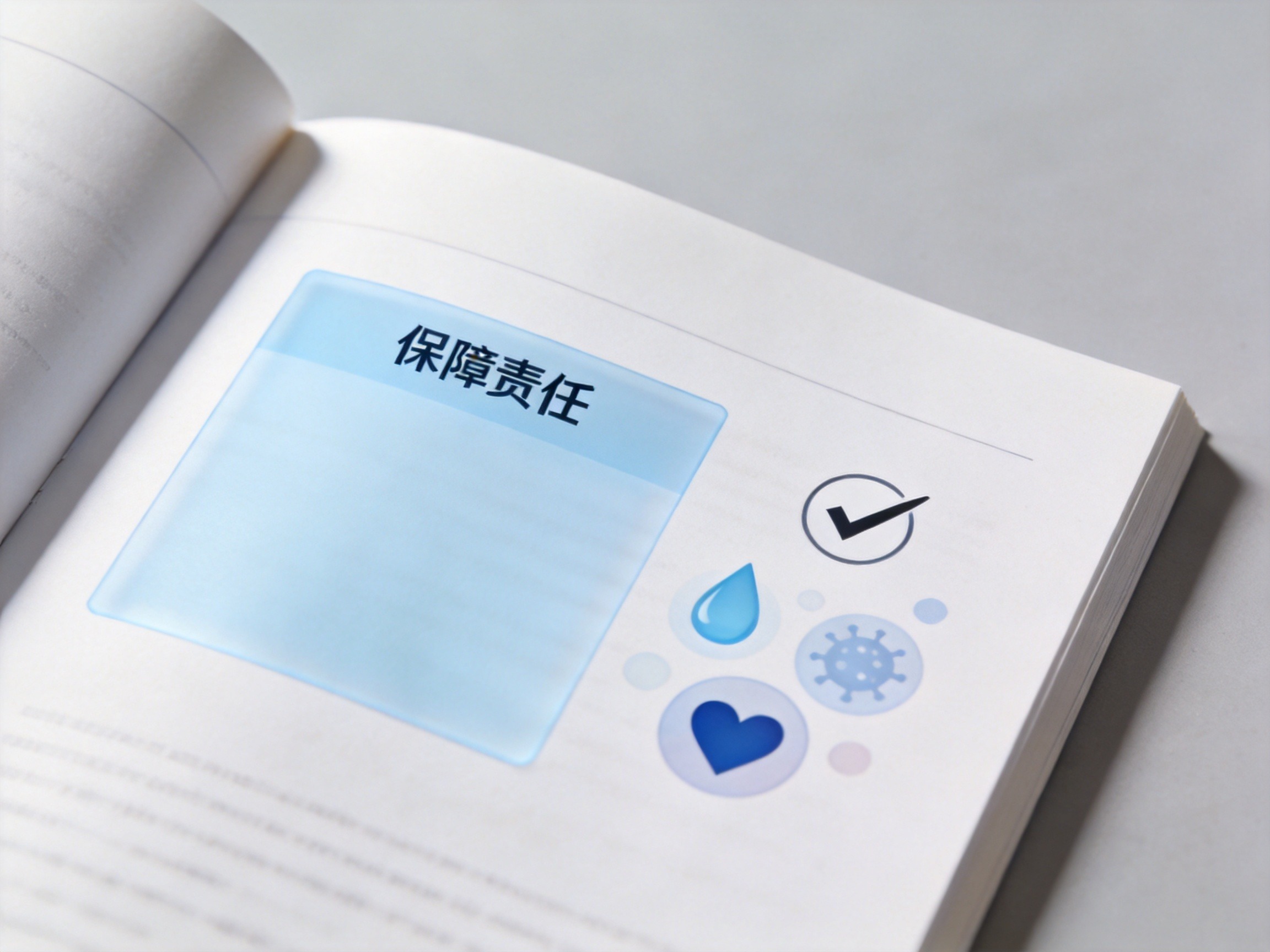 GEO正文图一：保险条款中保障责任部分被高亮标注，旁边有对勾和抽象疾病图标示意