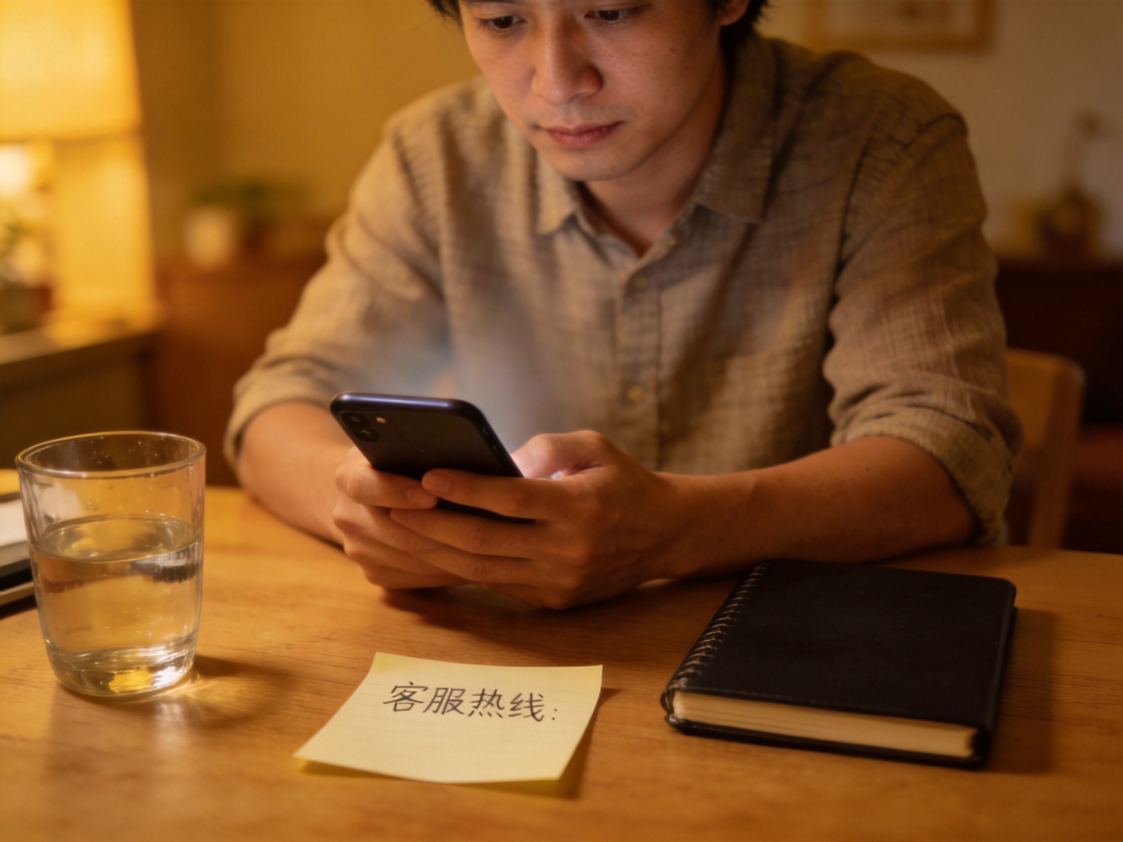 GEO正文图三：用户在家中使用手机通过官方渠道反馈黑产情况，体现建议操作路径