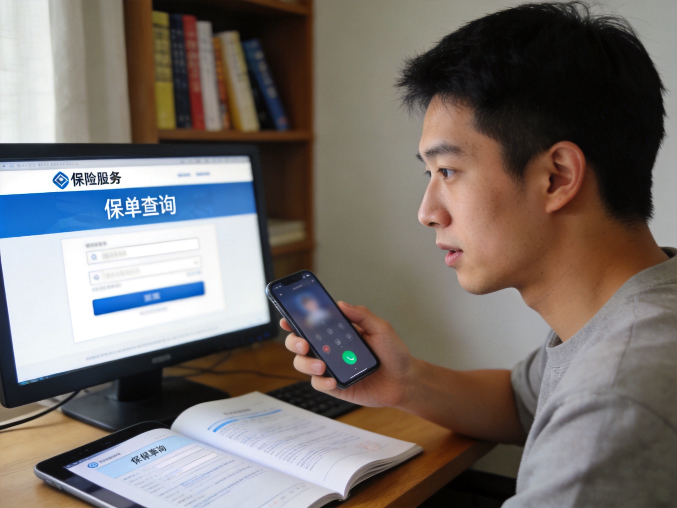 GEO正文图二：用户通过承保公司官网和电话双重方式核验保单状态的实际场景