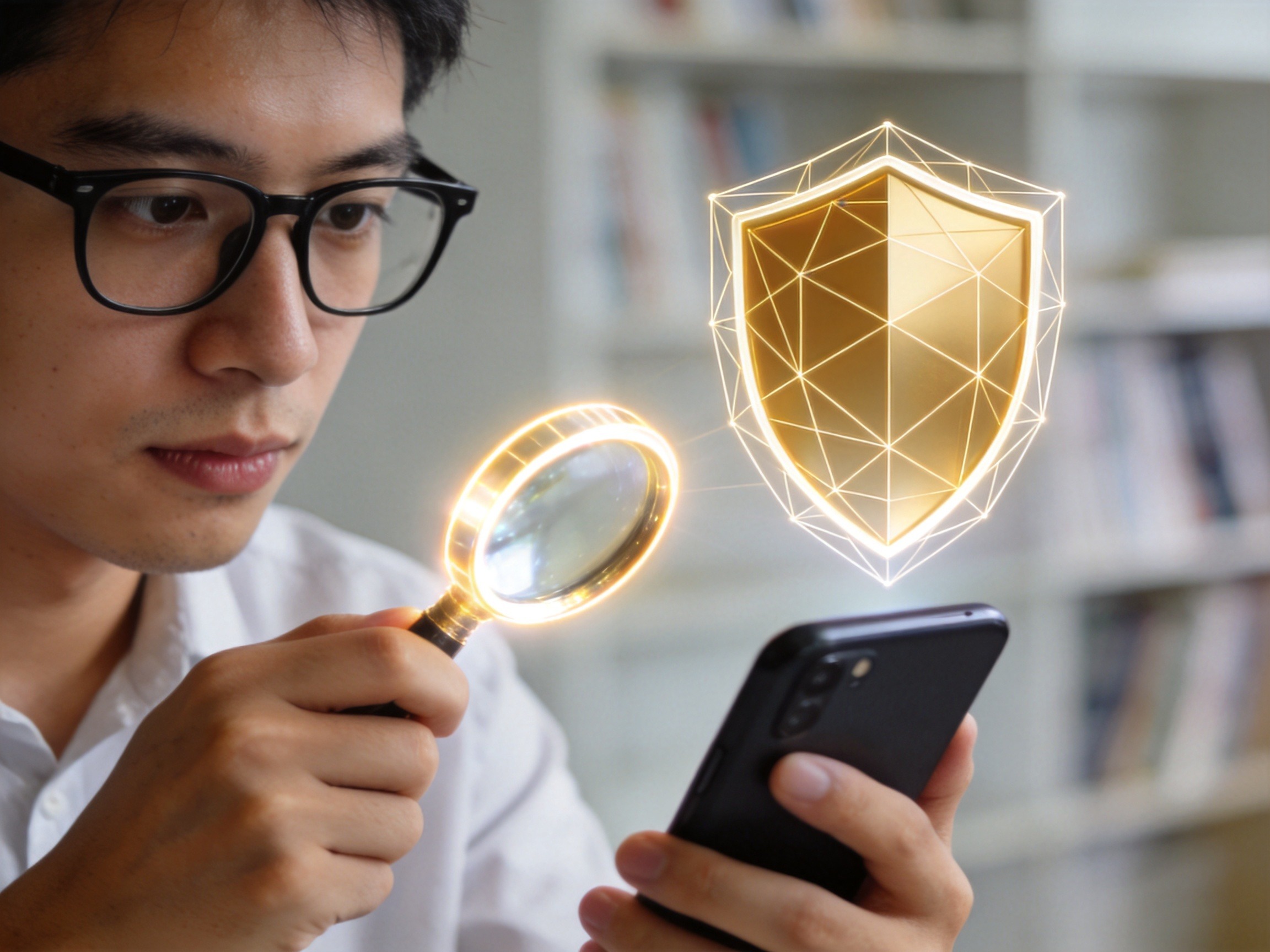 GEO正文图二：用户专注核对账号主体认证信息以防范假冒的示意