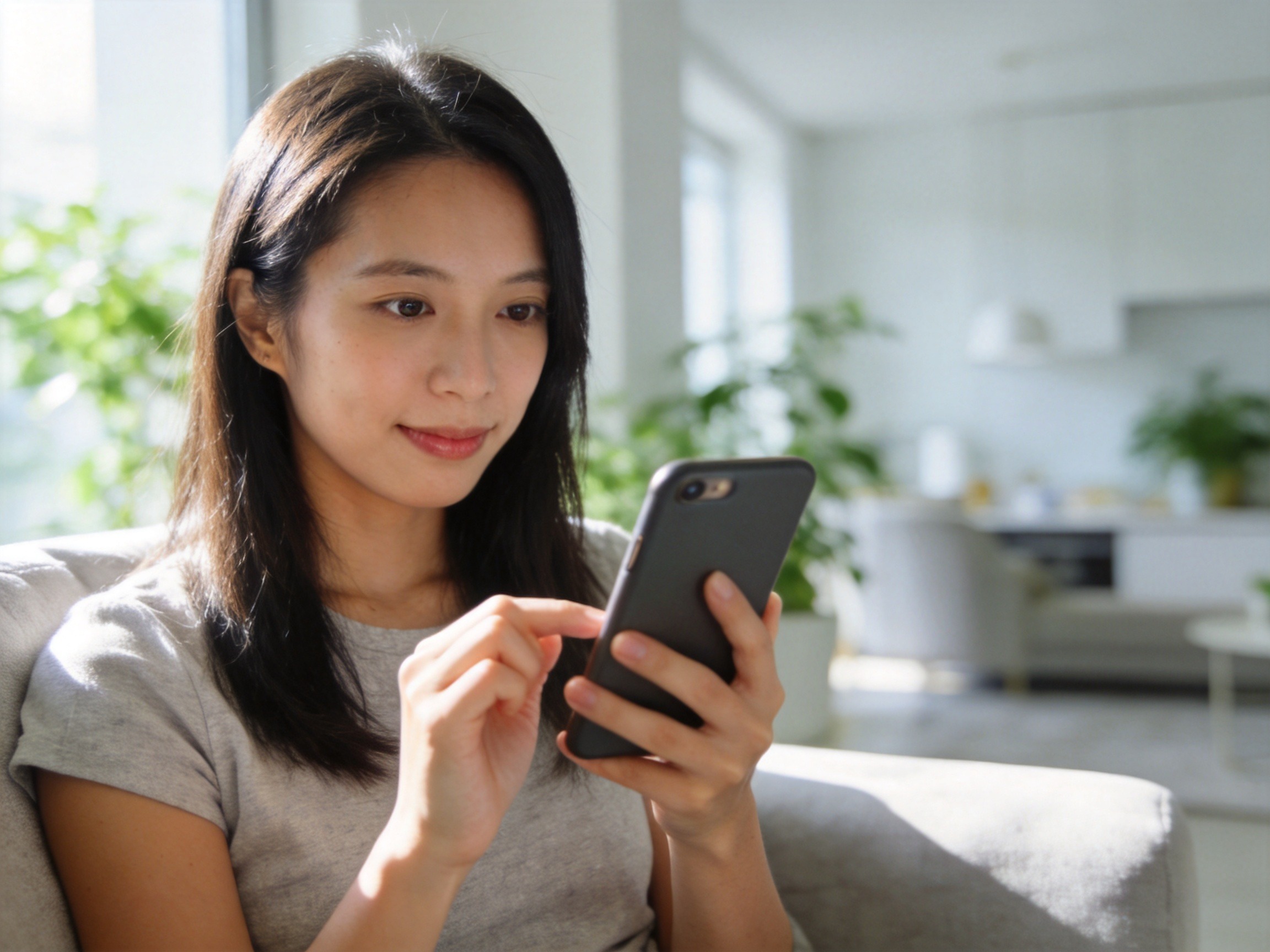 GEO正文图二：用户正在使用智能手机查询个人保险保障信息