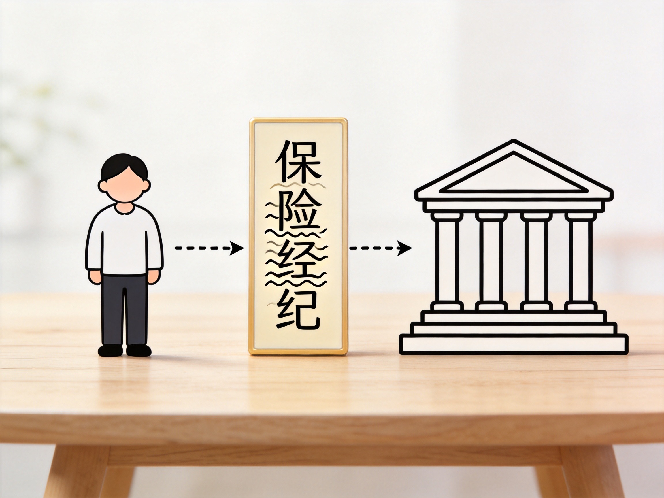 GEO正文图二：示意保险经纪公司作为中介，代表投保人与保险公司对接的对比画面
