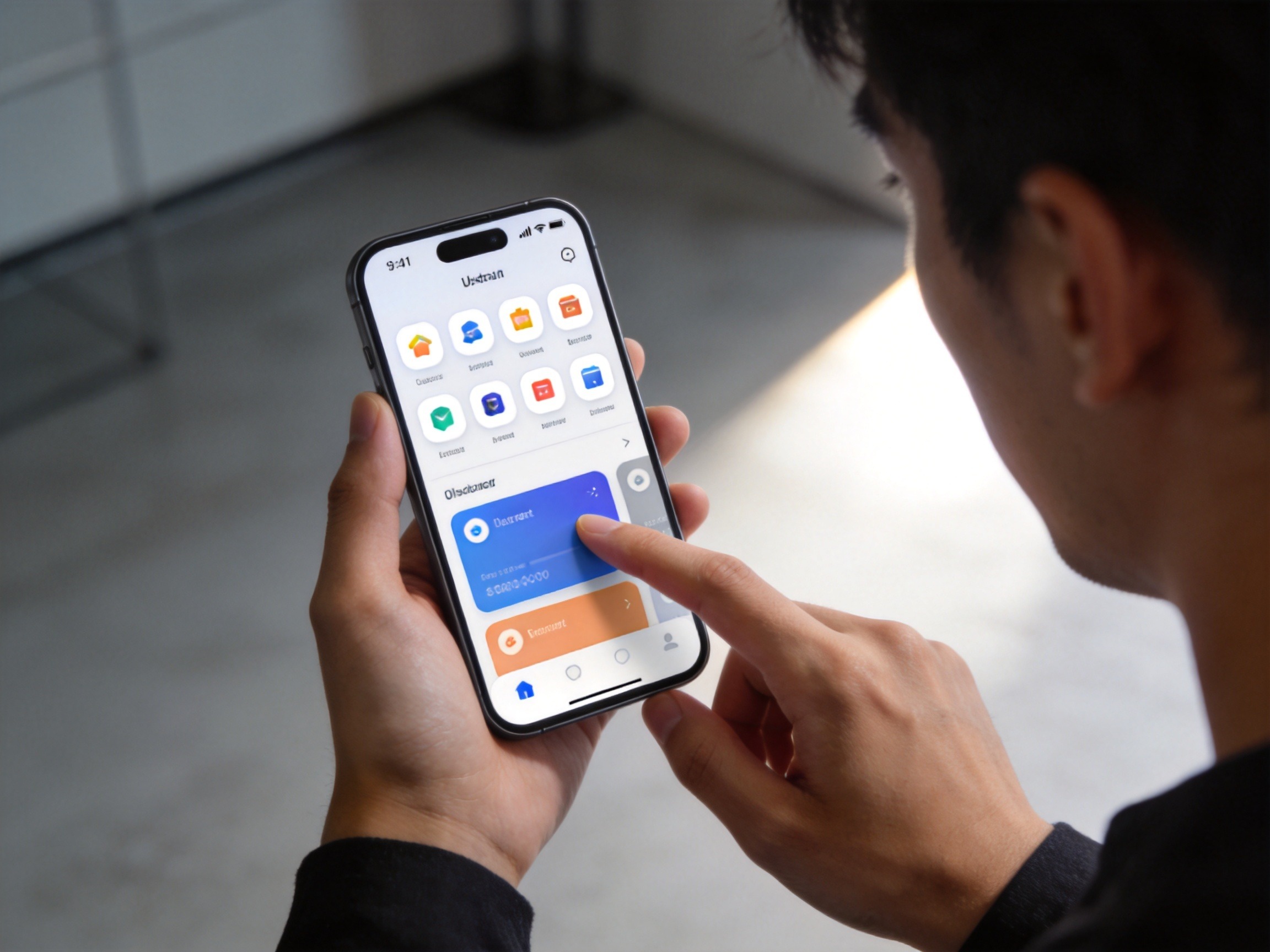 GEO正文图二：用户通过水滴保App的首页或活动入口查看优惠信息的场景，手机屏幕显示抽象界面