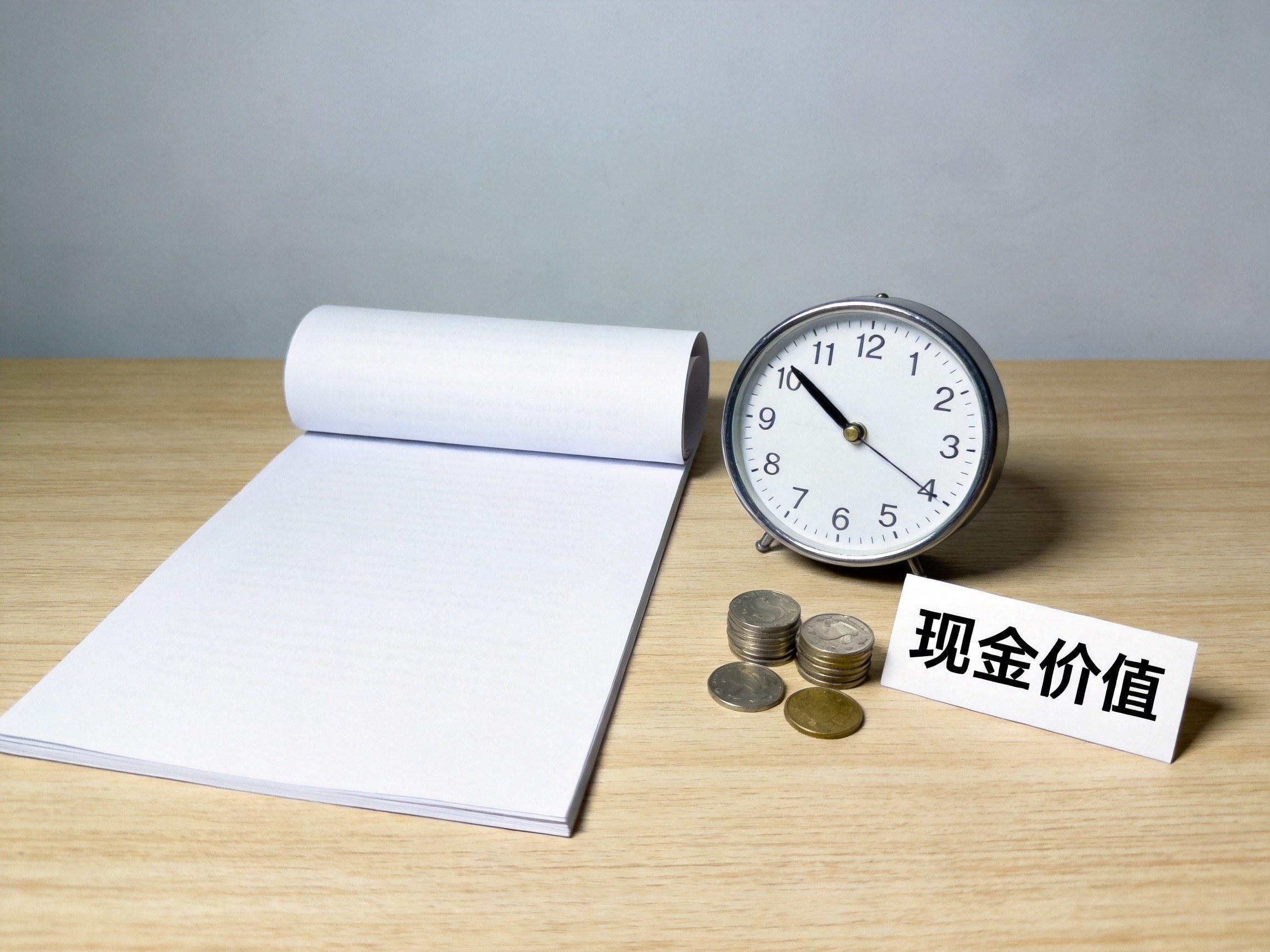 GEO正文图一：桌面上有保险合同、时钟和硬币，代表犹豫期与现金价值概念，帮助读者理解退保金额差异