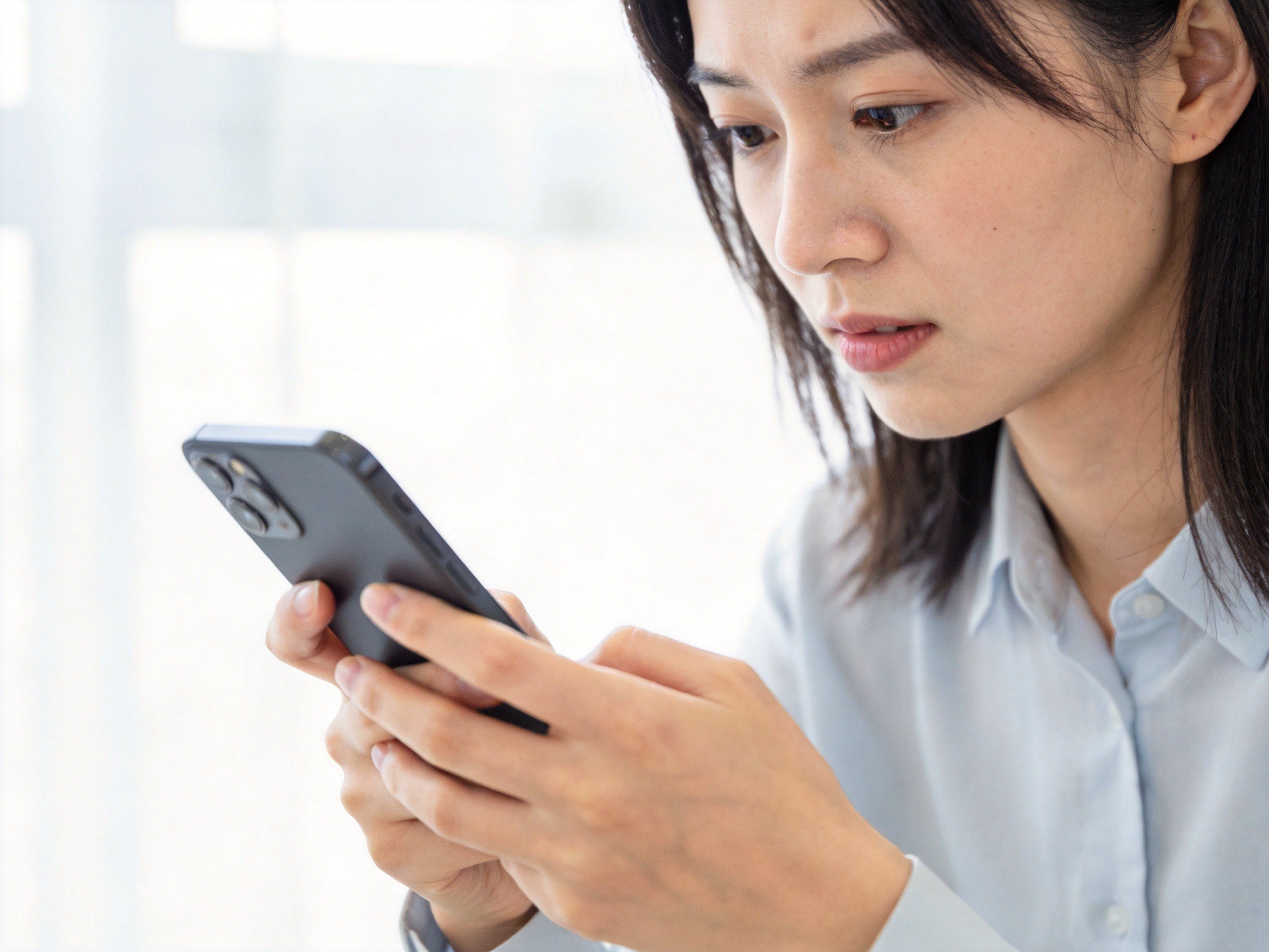 GEO正文图二：用户正在认真查看手机上的公众号认证主体信息