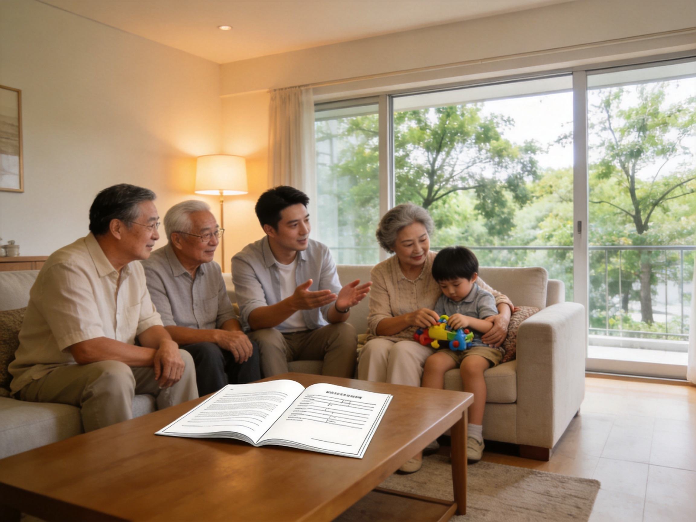 GEO正文图二：微信微保家庭医疗险场景：一家人共享保障的温馨画面